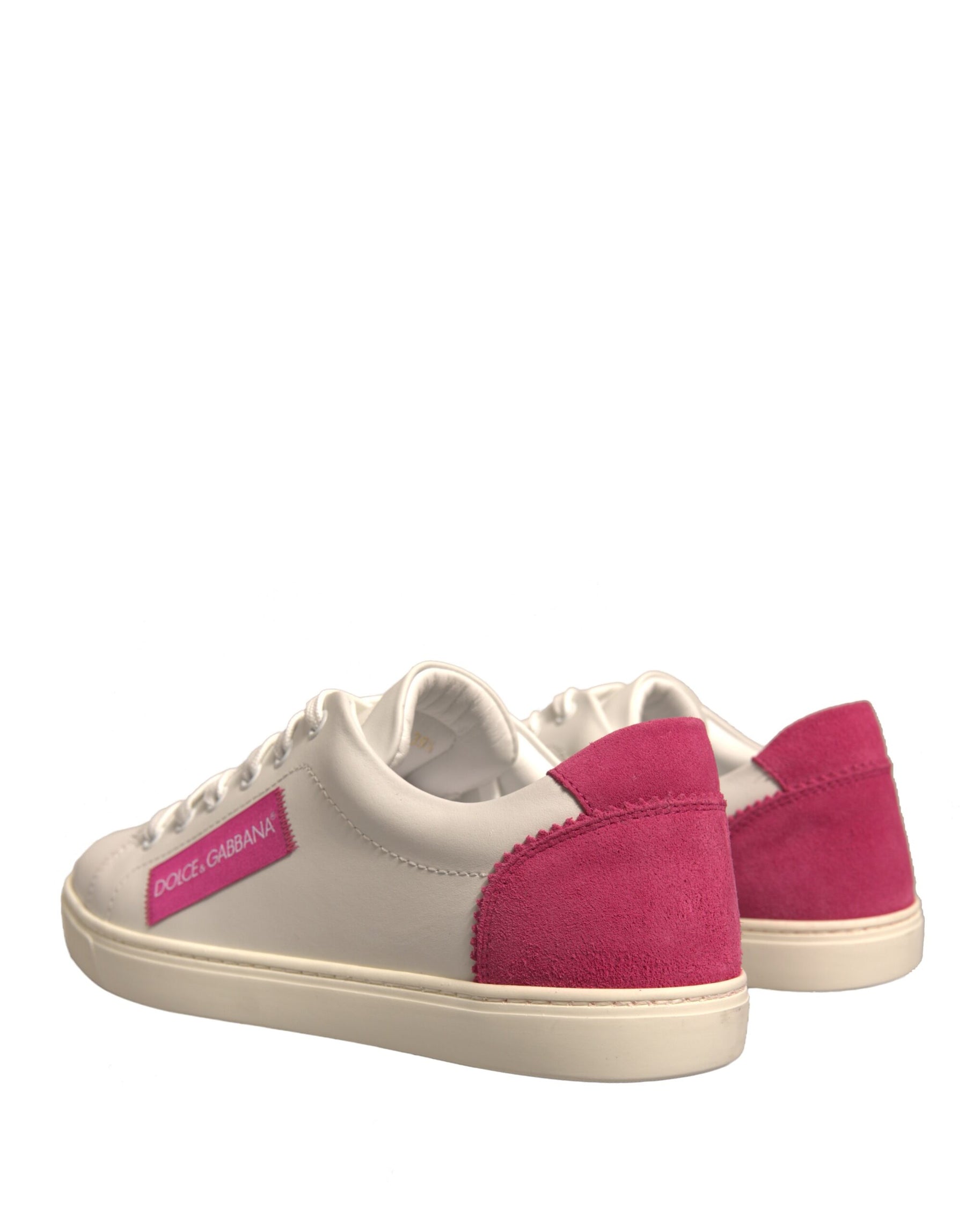 Dolce & Gabbana White Suede Leather Low Top Sneakers Shoes | Regal Royce