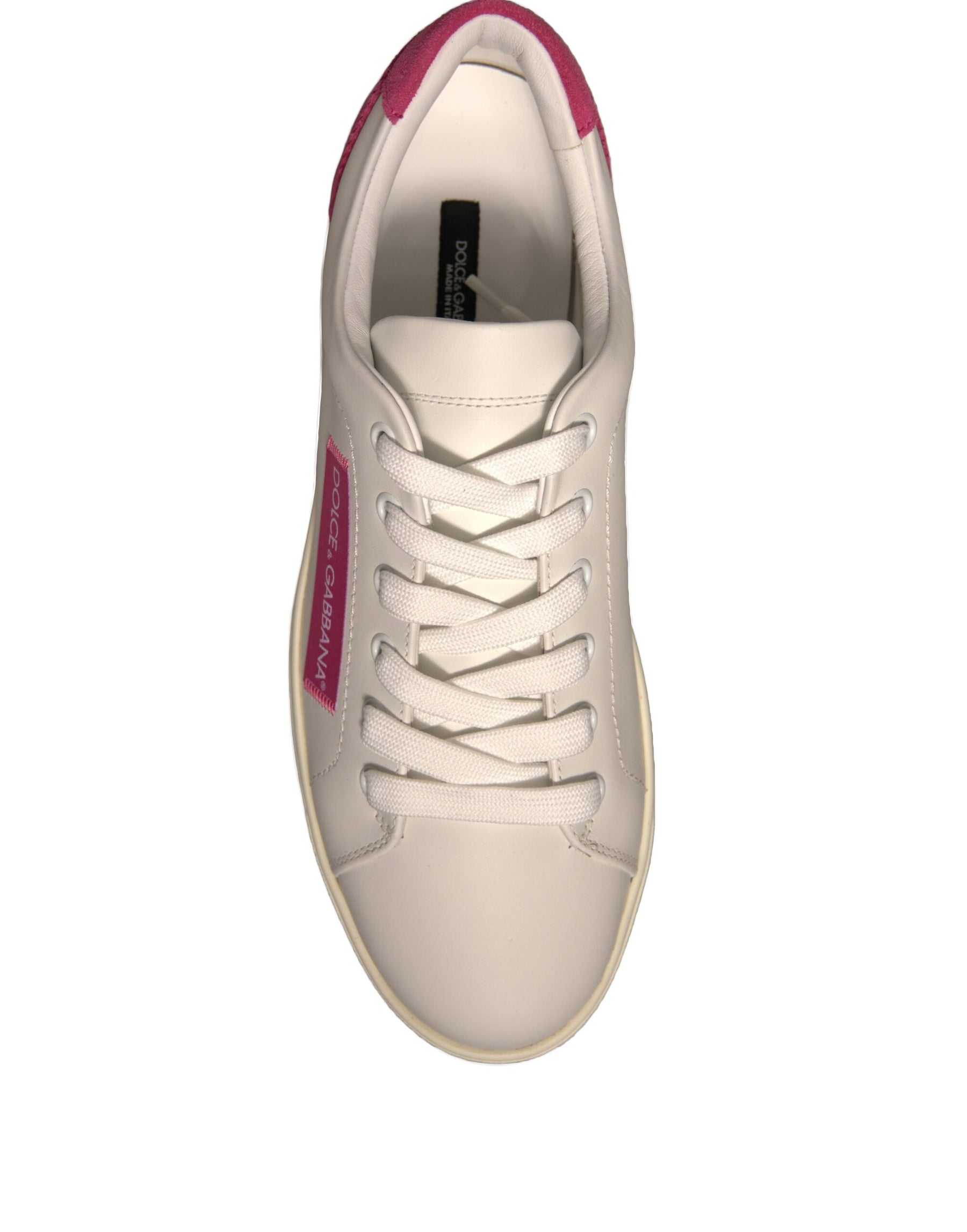 Dolce & Gabbana White Suede Leather Low Top Sneakers Shoes | Regal Royce