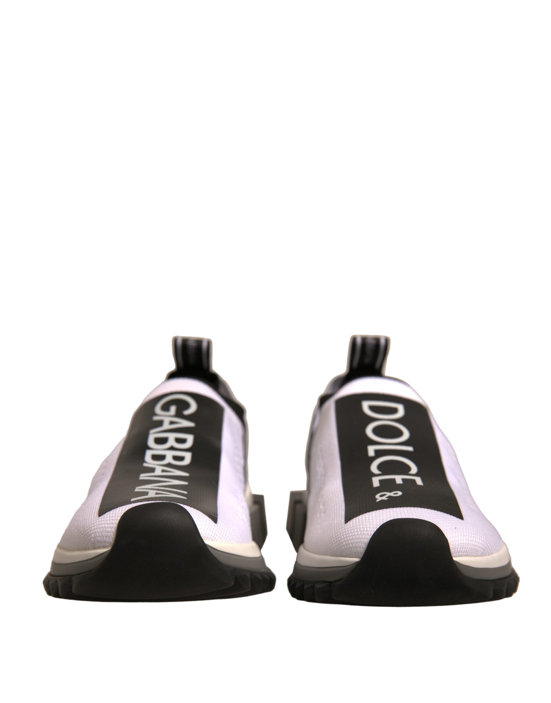 Dolce & Gabbana White Black Slip On Sorrento Sneakers Shoes | Regal Royce