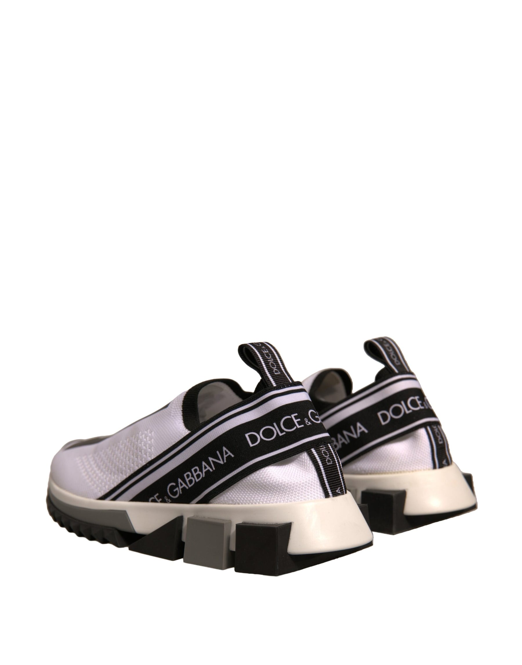 Dolce & Gabbana White Black Slip On Sorrento Sneakers Shoes | Regal Royce