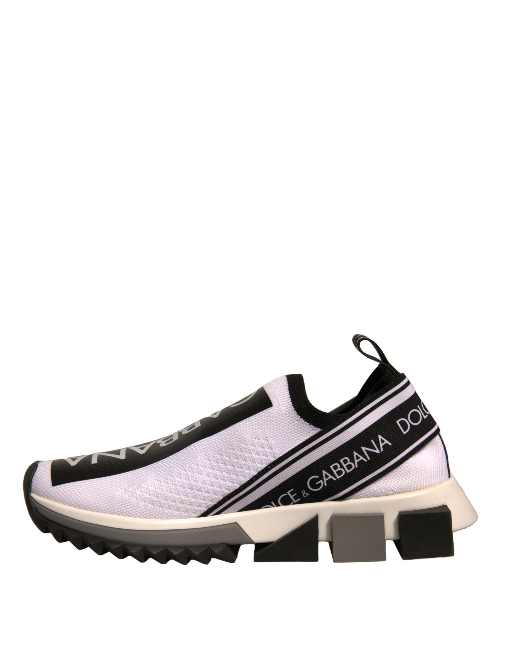 Dolce & Gabbana White Black Slip On Sorrento Sneakers Shoes | Regal Royce