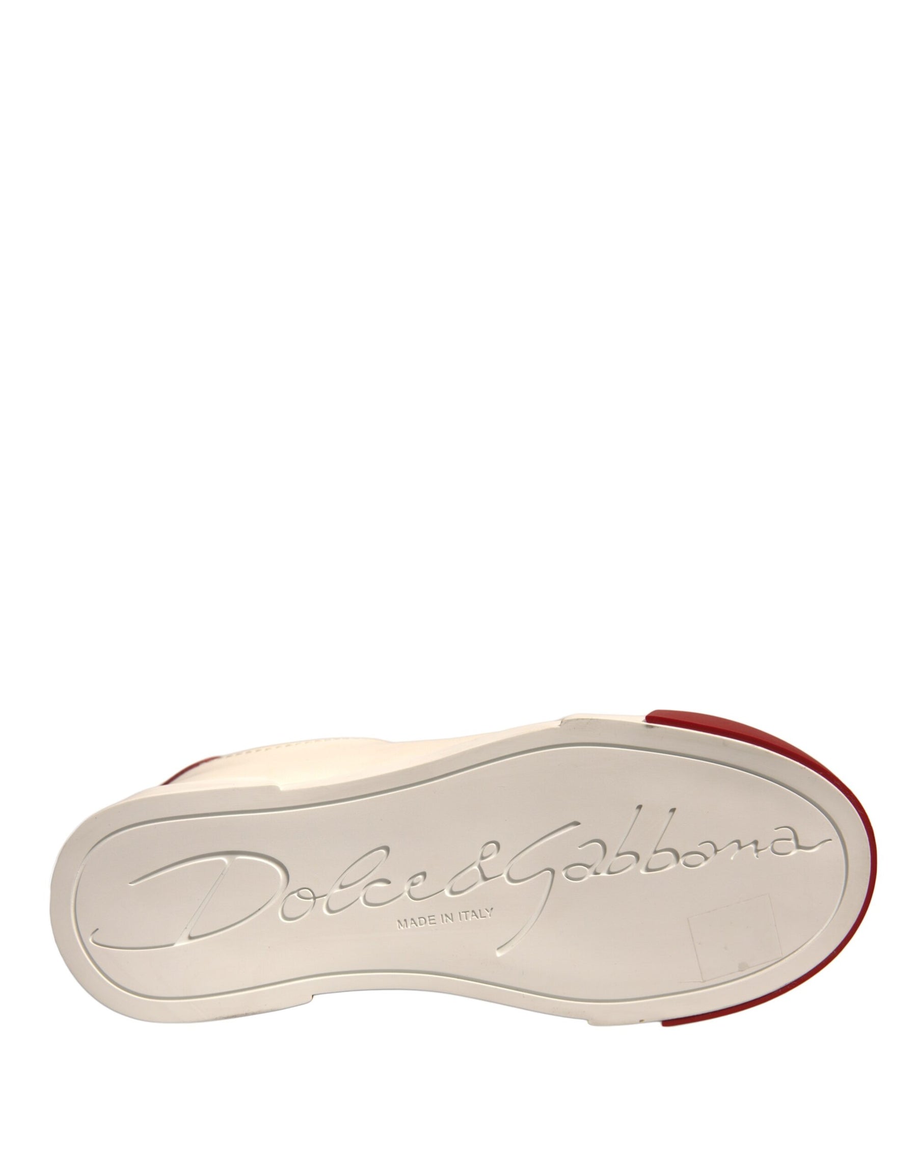 Dolce & Gabbana Shoes White Leather Logo Portofino Sneakers | Regal Royce