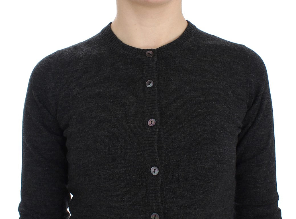 Dolce & Gabbana Gray Wool Button Cardigan Sweater | Regal Royce