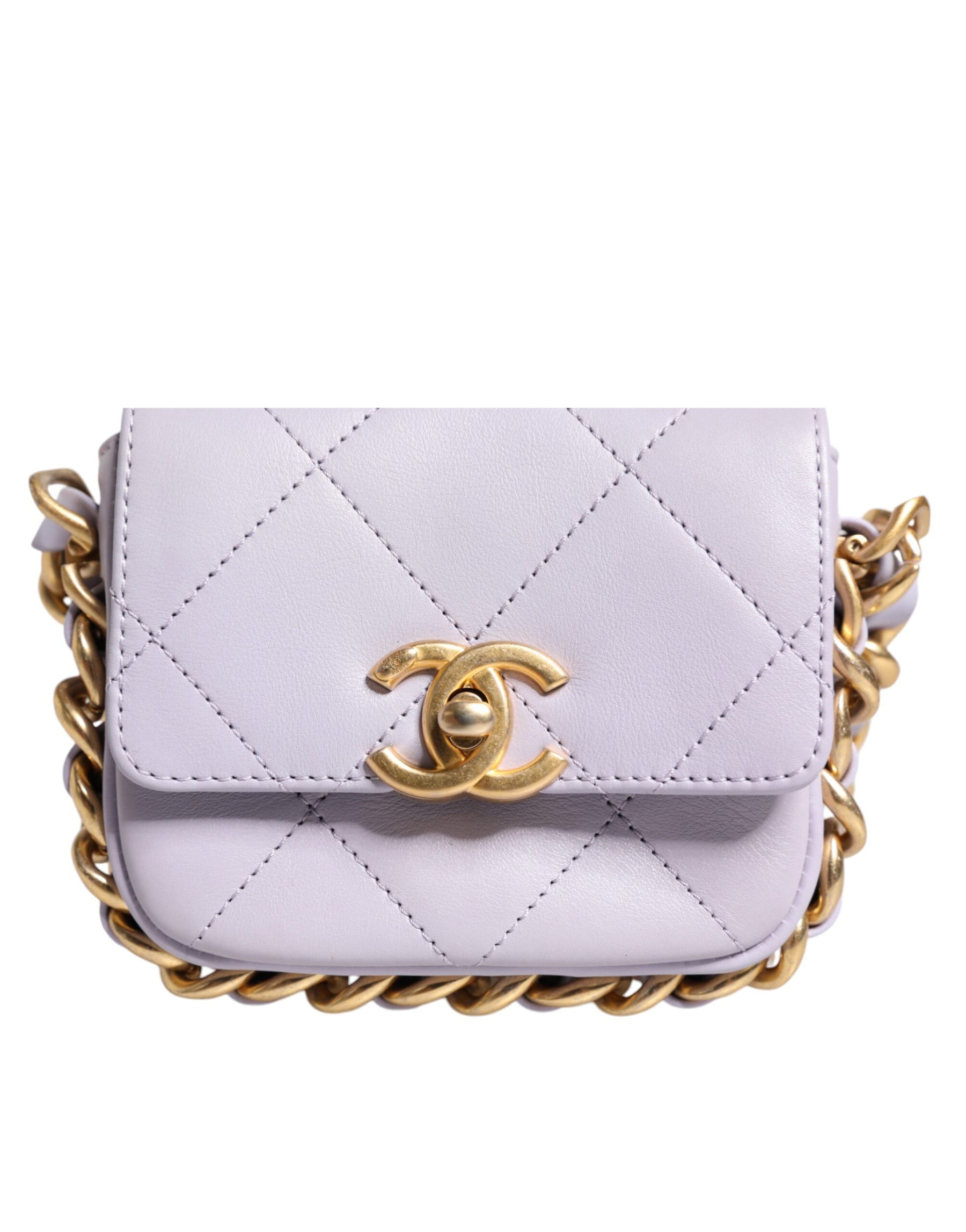 Chanel Blue Quilted Calfskin Framing Chain Flap Mini crossbody Bag | Regal Royce