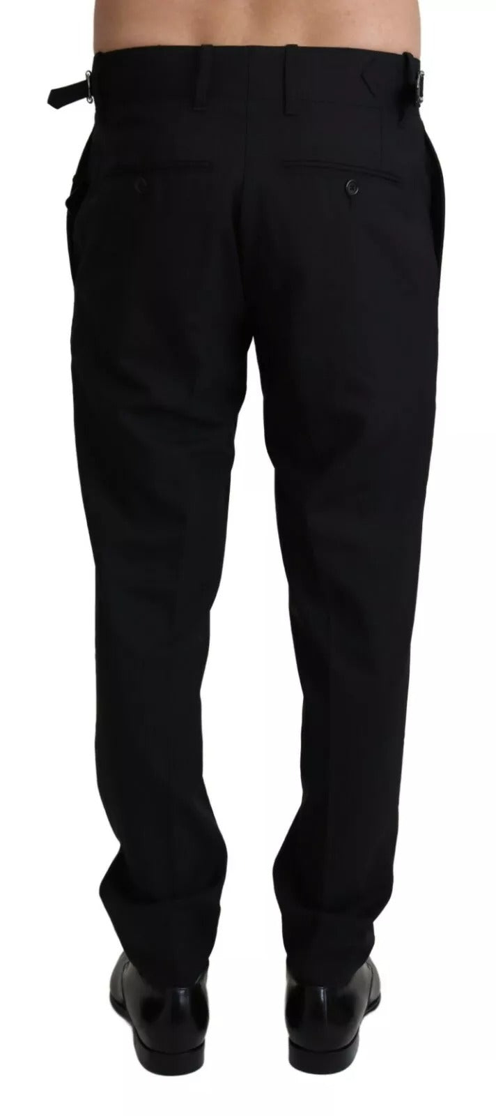 Dolce & Gabbana Black Wool Stretch Dress Trouser Pants | Regal Royce