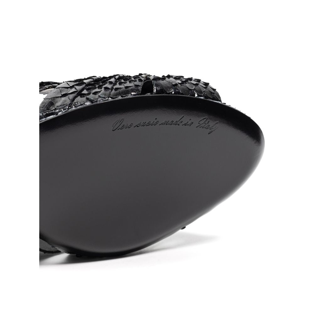 Dolce & Gabbana Black Snake Skin  Platform Sandals | Regal Royce