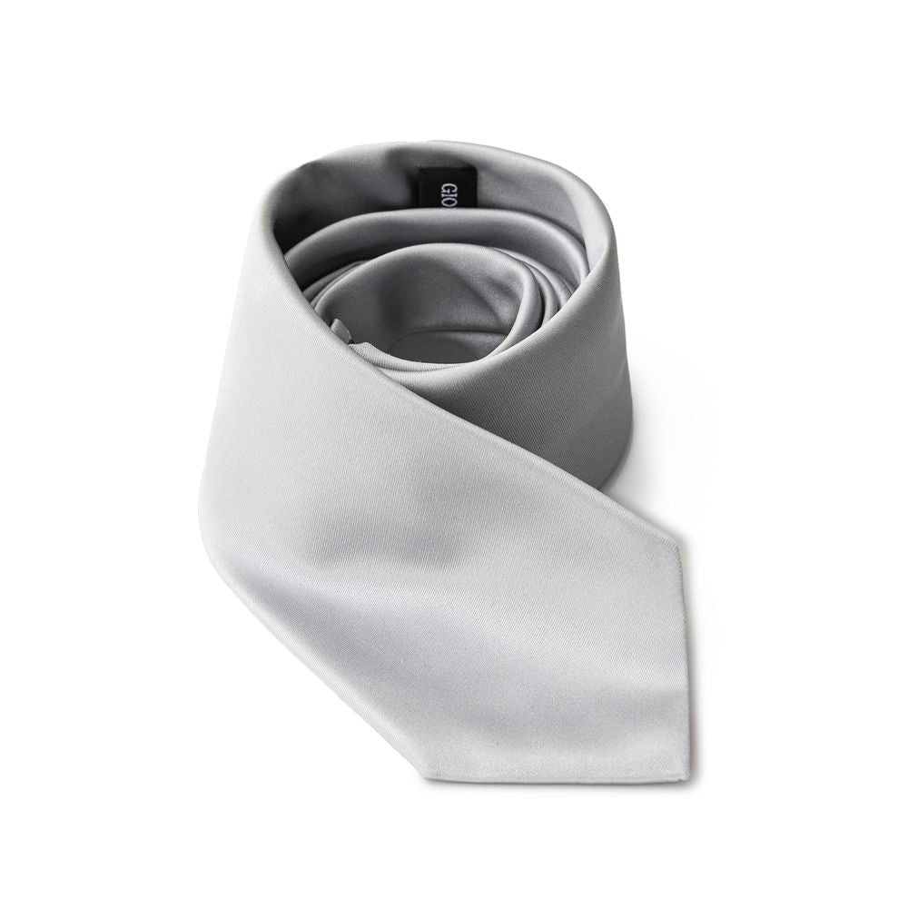 Giorgio Armani Silver Silk Tie | Regal Royce