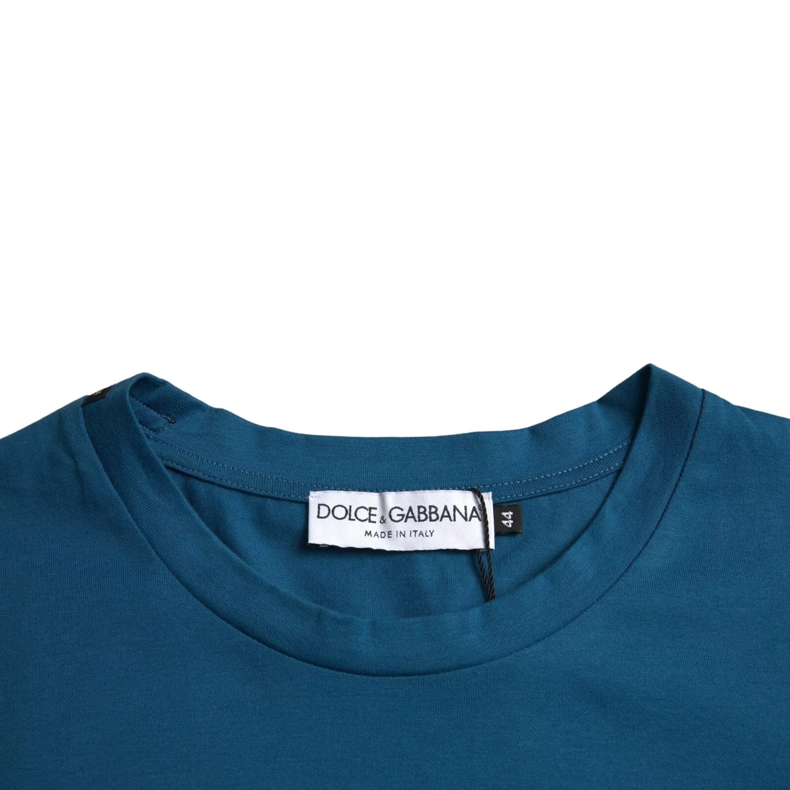 Dolce & Gabbana Blue Logo Cotton Round Neck Short Sleeves T-shirt | Regal Royce