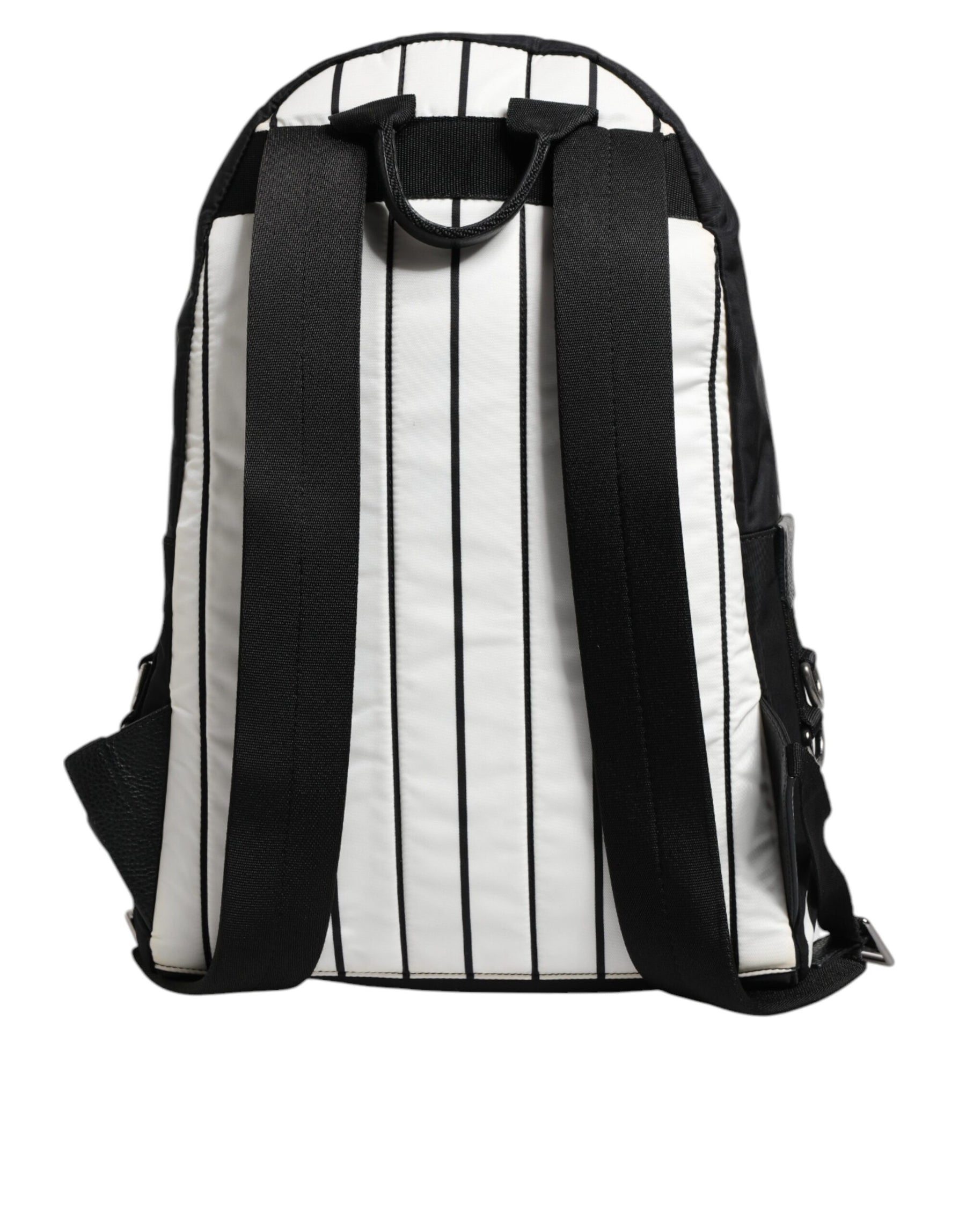 Dolce & Gabbana Black White Vulcano Royal King Print Men Backpack Bag | Regal Royce