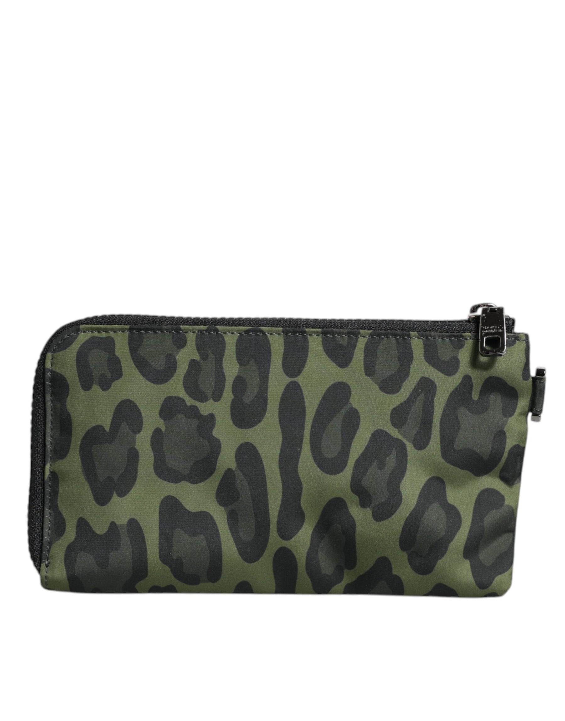Dolce & Gabbana Green Leopard Leather Logo Plaque Multifunctional Kit Bag | Regal Royce