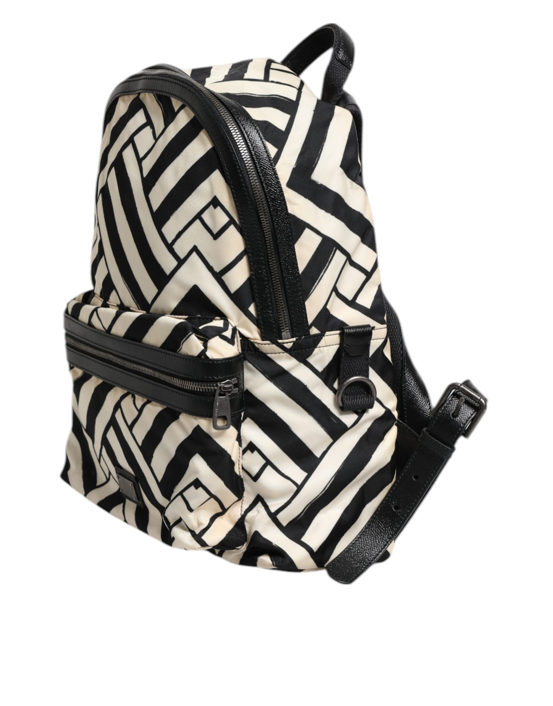 Dolce & Gabbana Black White Nylon Leather Travel Back Pack Bag | Regal Royce