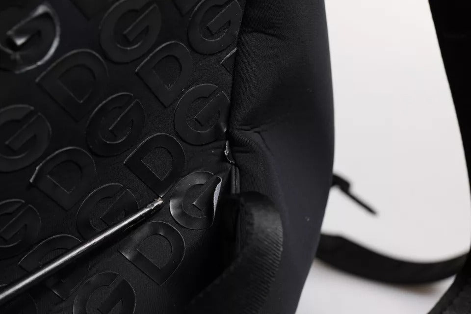 Dolce & Gabbana Black Neoprene Nylon DG Logo School Backpack Bag | Regal Royce