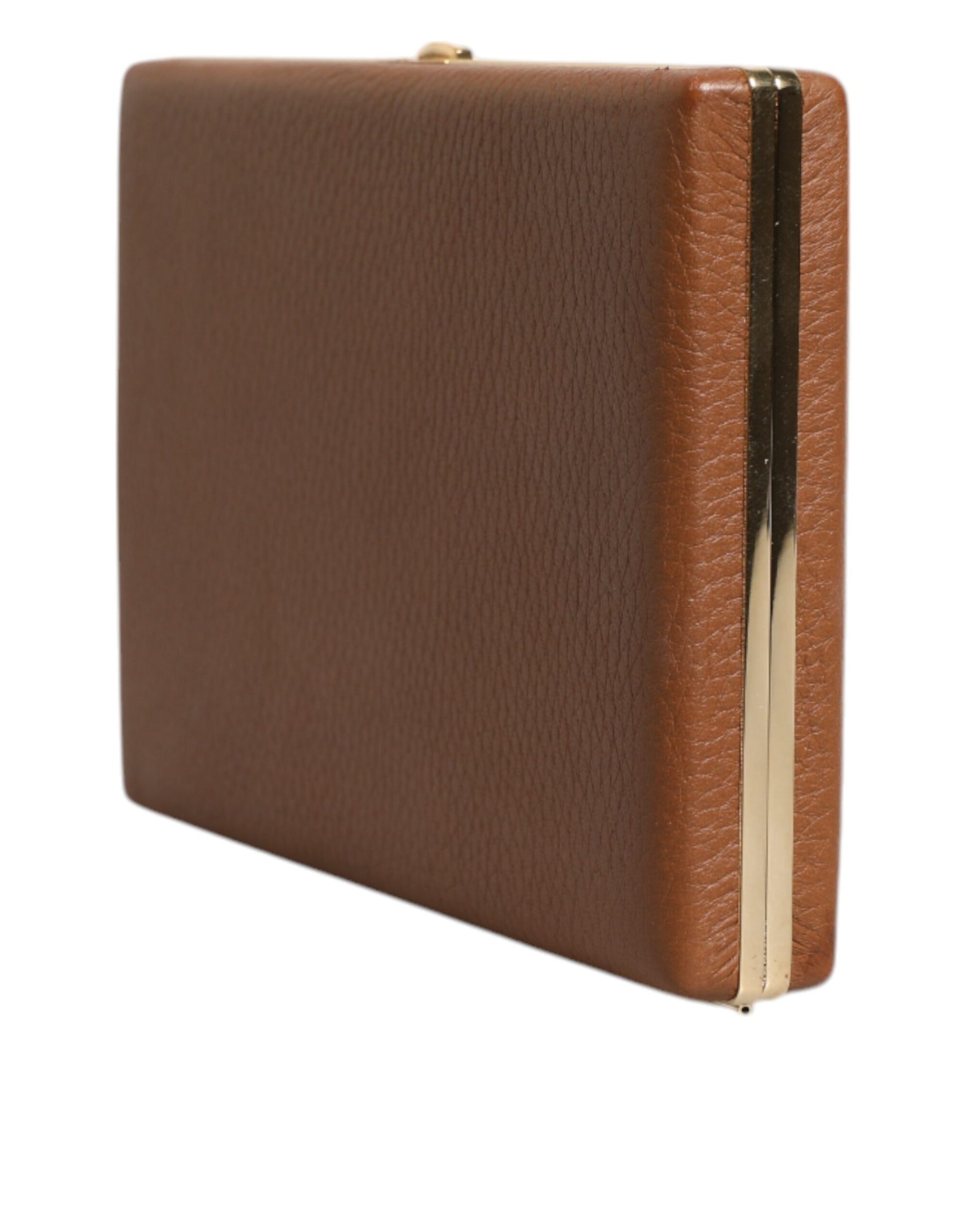 Dolce & Gabbana Brown Leather Clutch Evening Crossbody Bag | Regal Royce