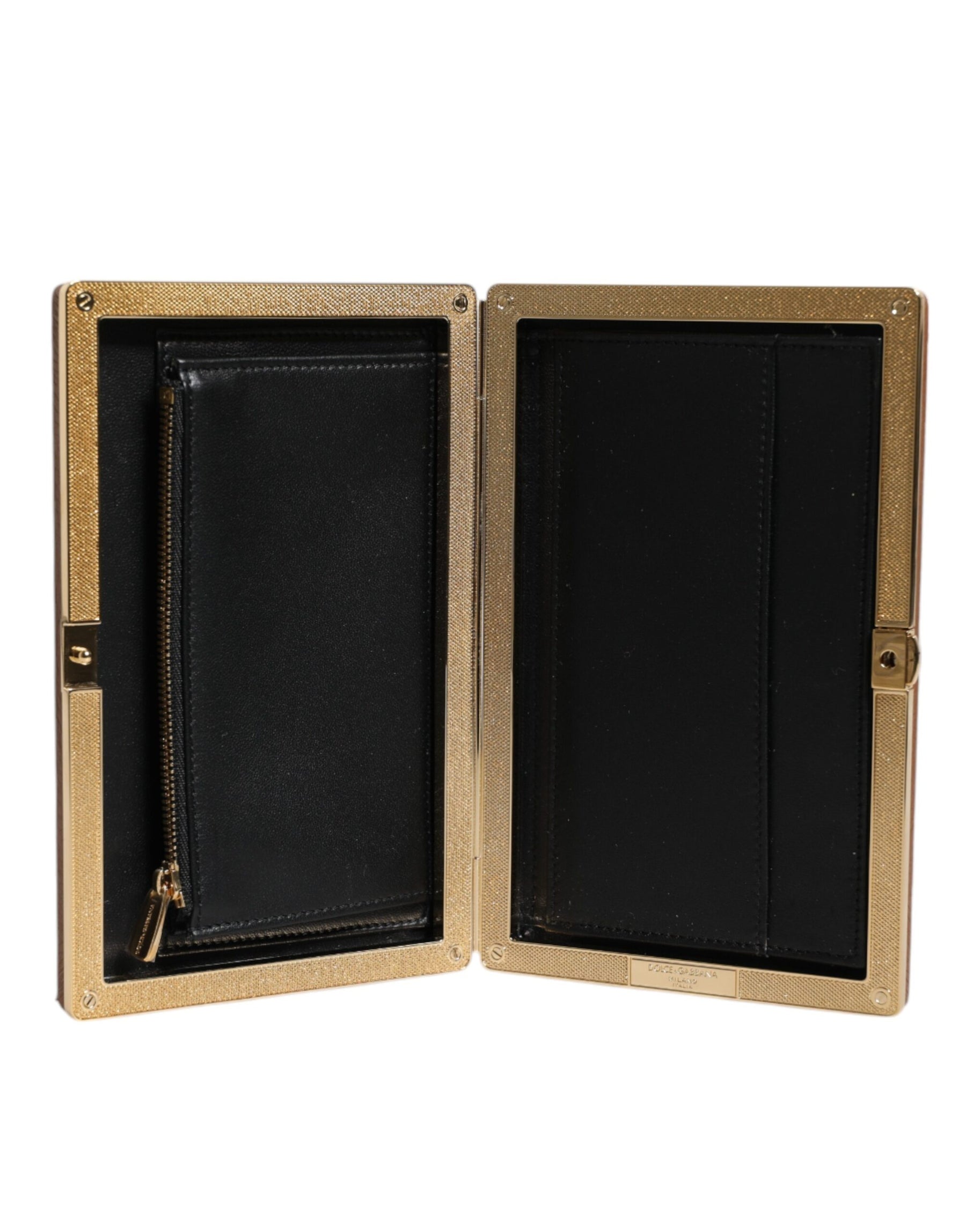 Dolce & Gabbana Brown Leather Clutch Evening Crossbody Bag | Regal Royce