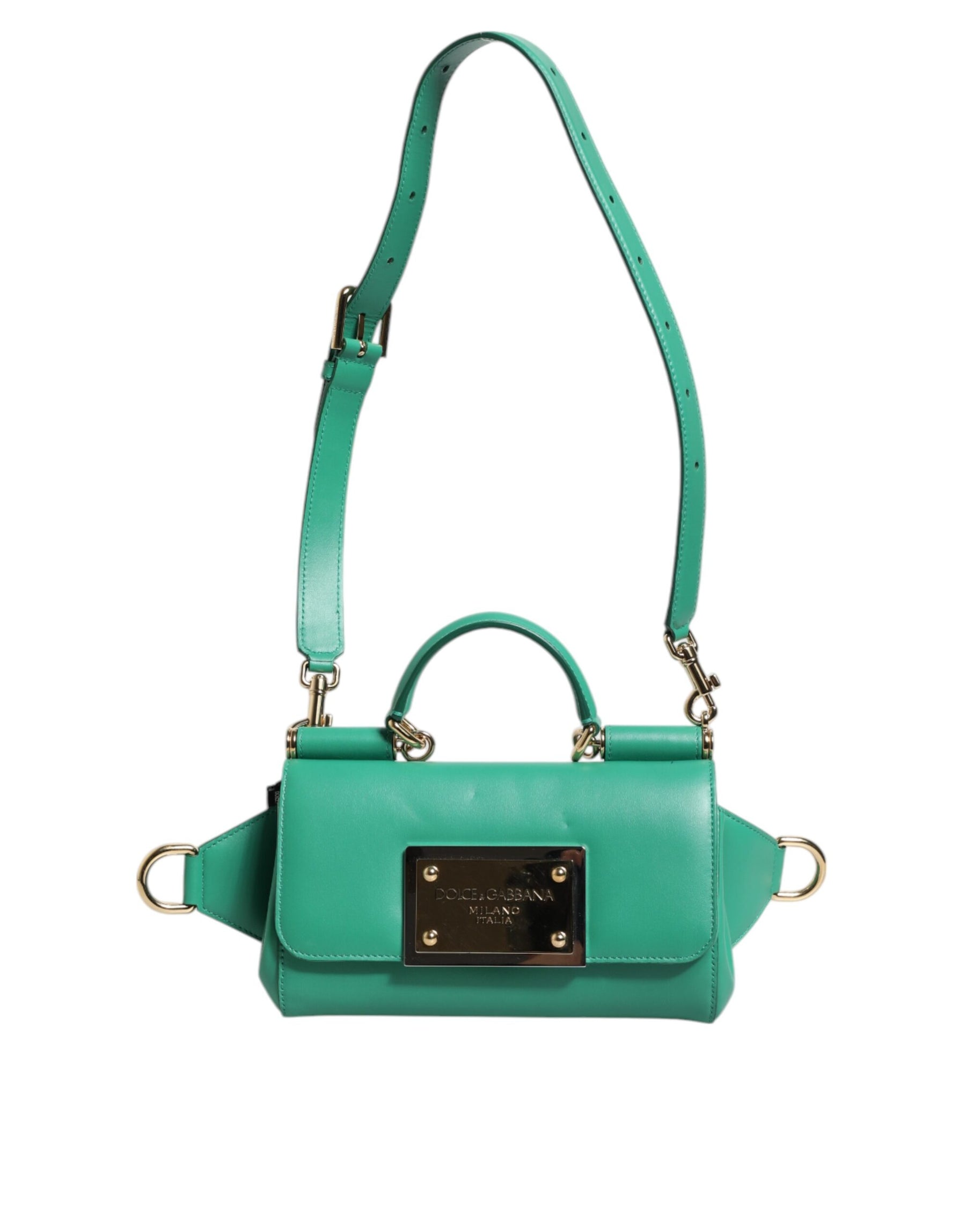 Dolce & Gabbana Emerald Green CalfskinLeather DG Logo Shoulder Bag | Regal Royce