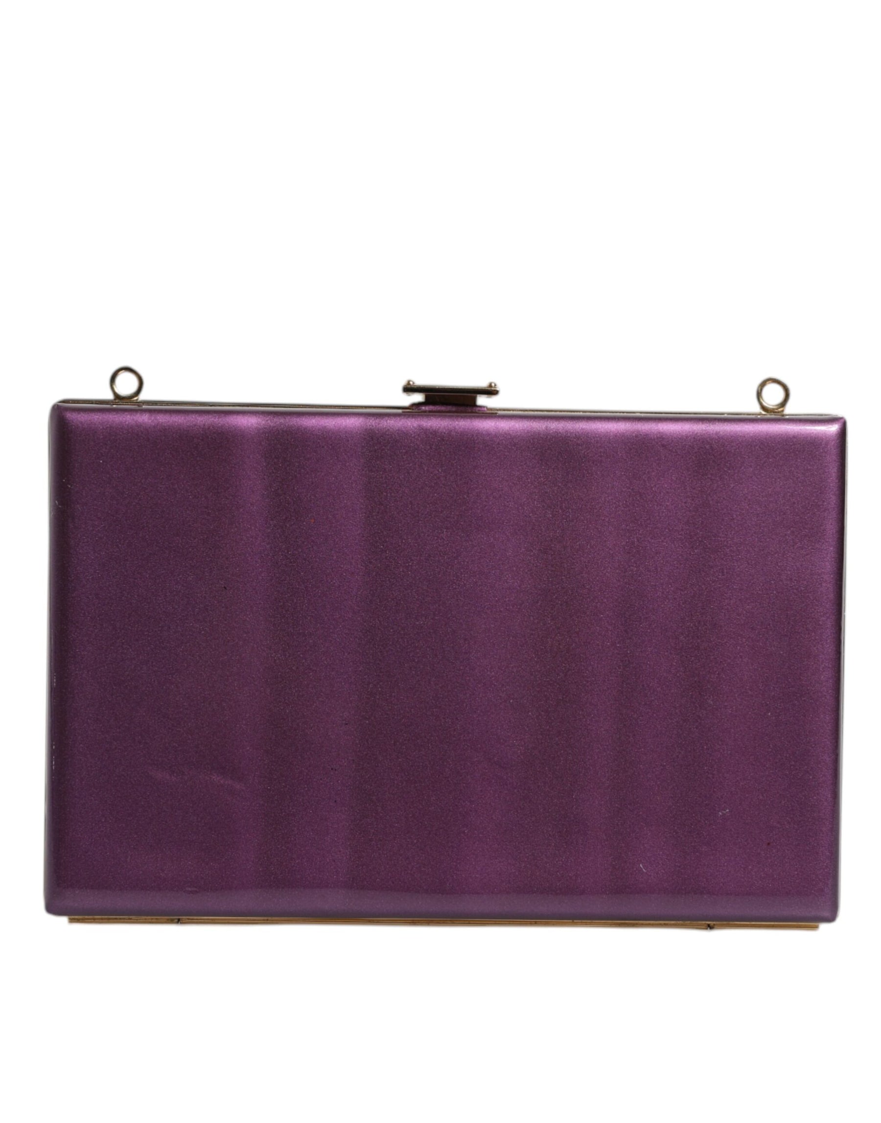 Dolce & Gabbana Purple Leather Clutch Evening Crossbody Bag | Regal Royce