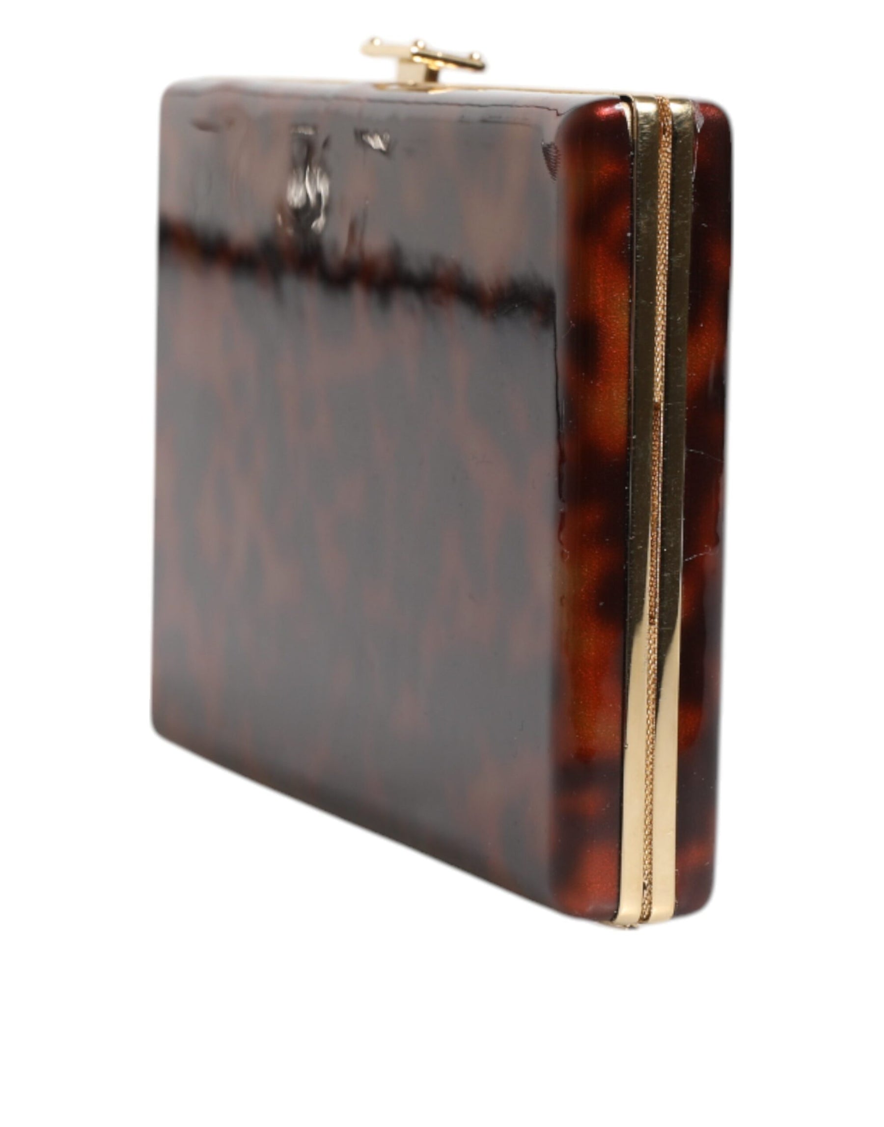 Dolce & Gabbana Brown Leather Clutch Evening Crossbody Bag | Regal Royce