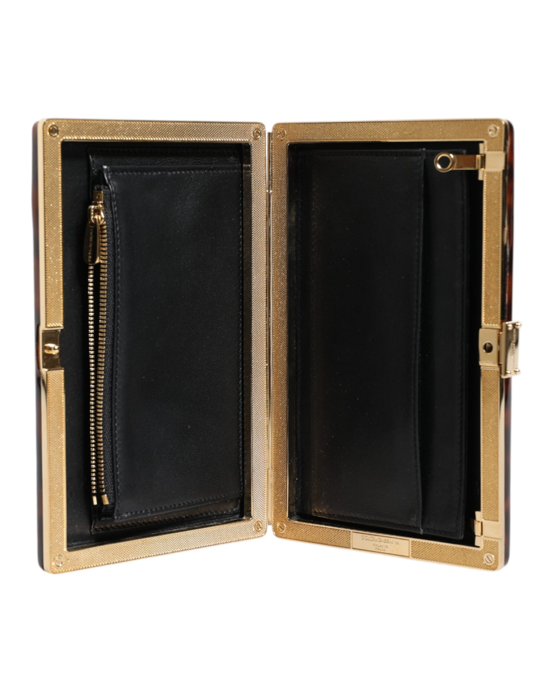 Dolce & Gabbana Brown Leather Clutch Evening Crossbody Bag | Regal Royce