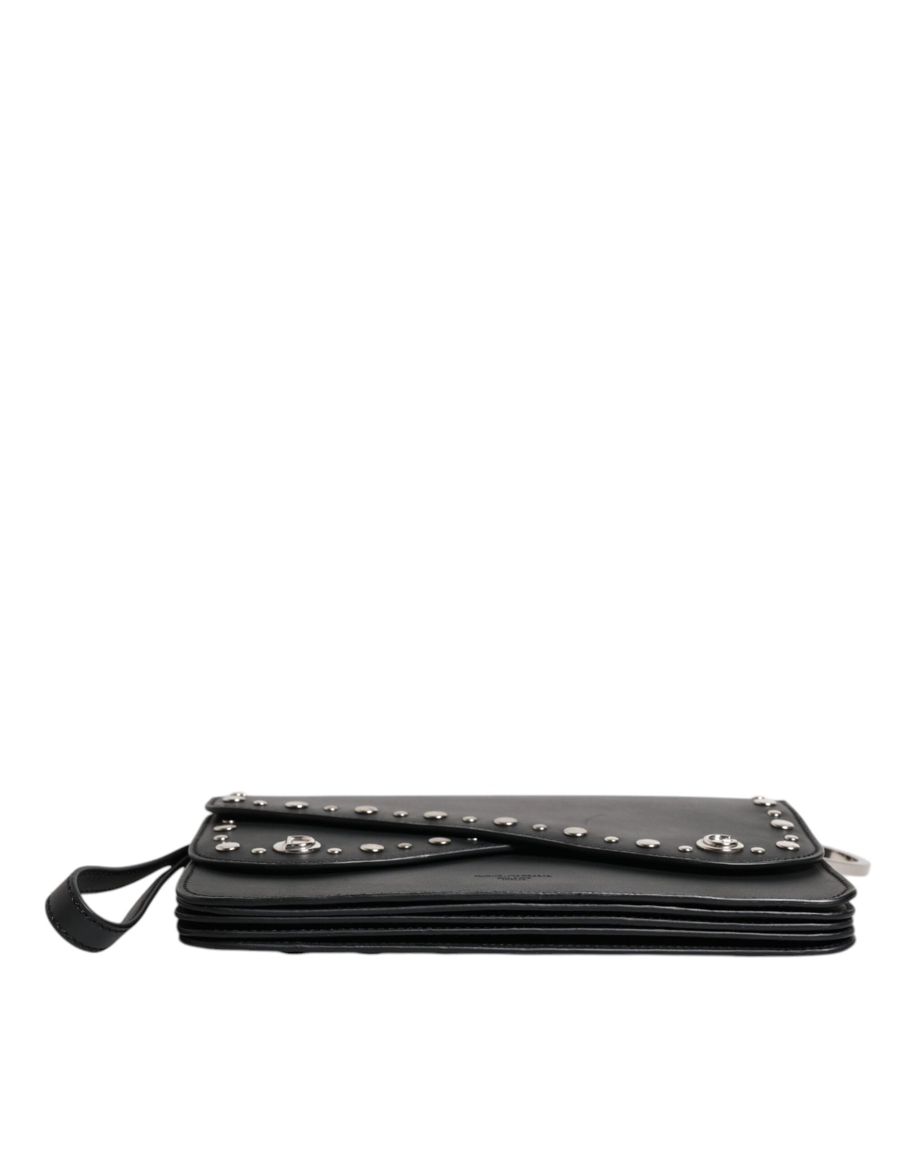 Dolce & Gabbana Black Small Leather Studded Shoulder Crossbody Bag | Regal Royce