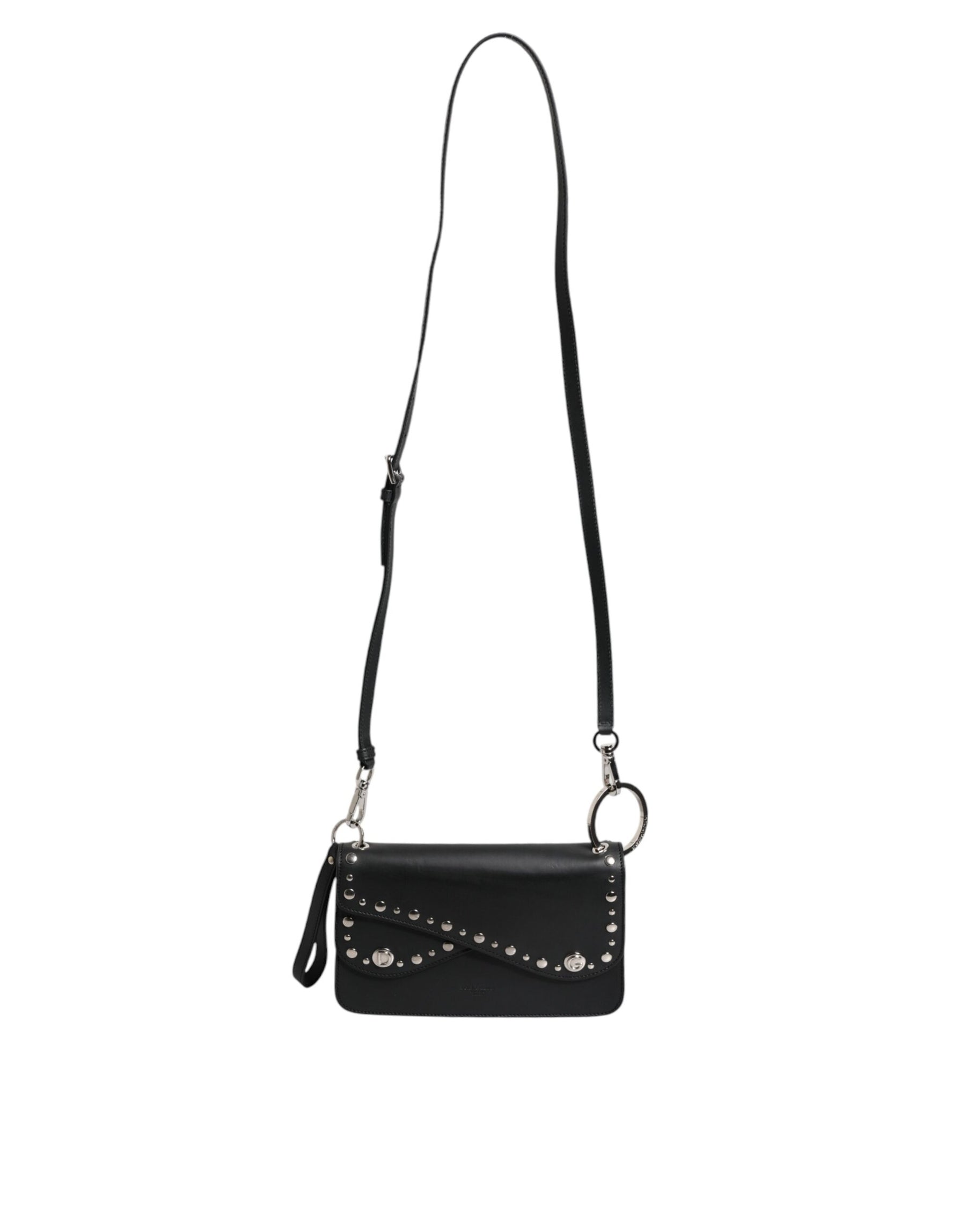 Dolce & Gabbana Black Small Leather Studded Shoulder Crossbody Bag | Regal Royce