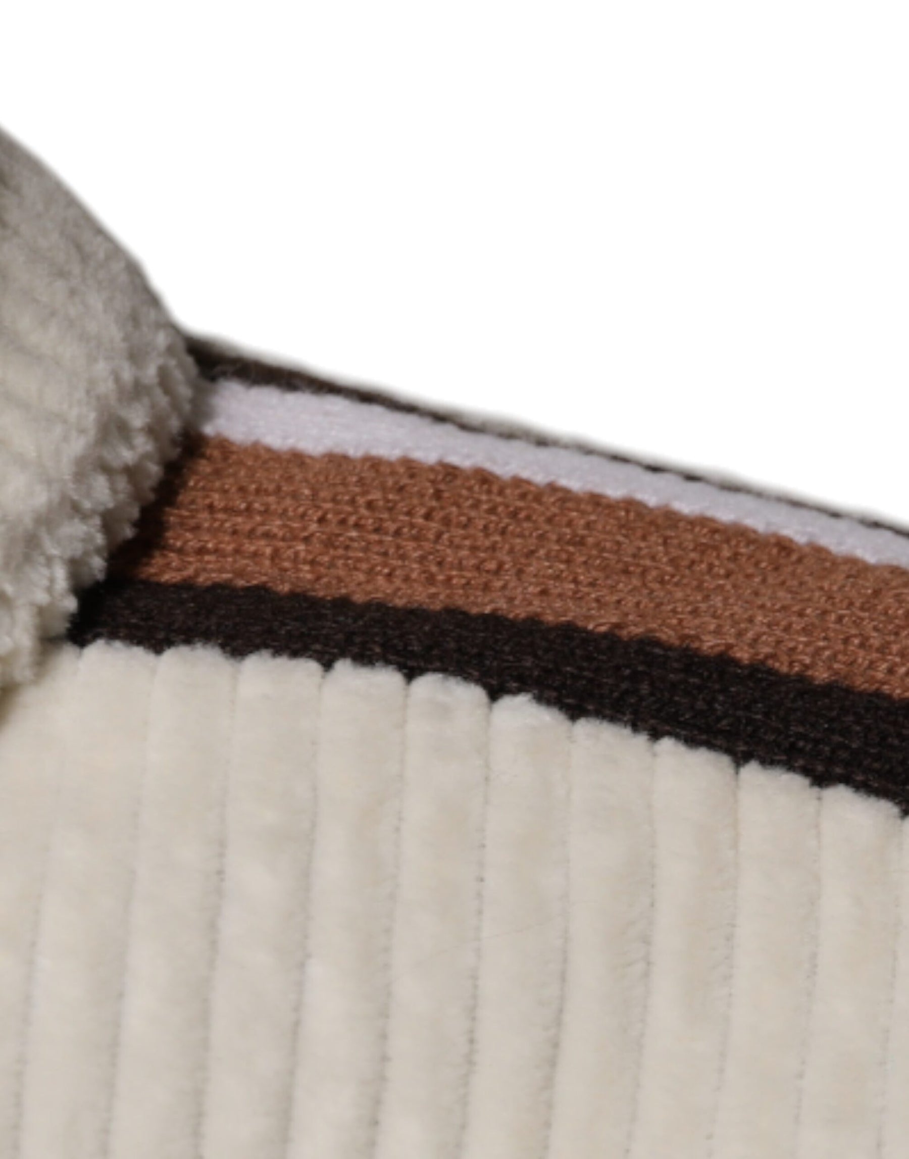 Dolce & Gabbana Beige Logo Applique Cotton Corduroy Full Zip Jacket | Regal Royce