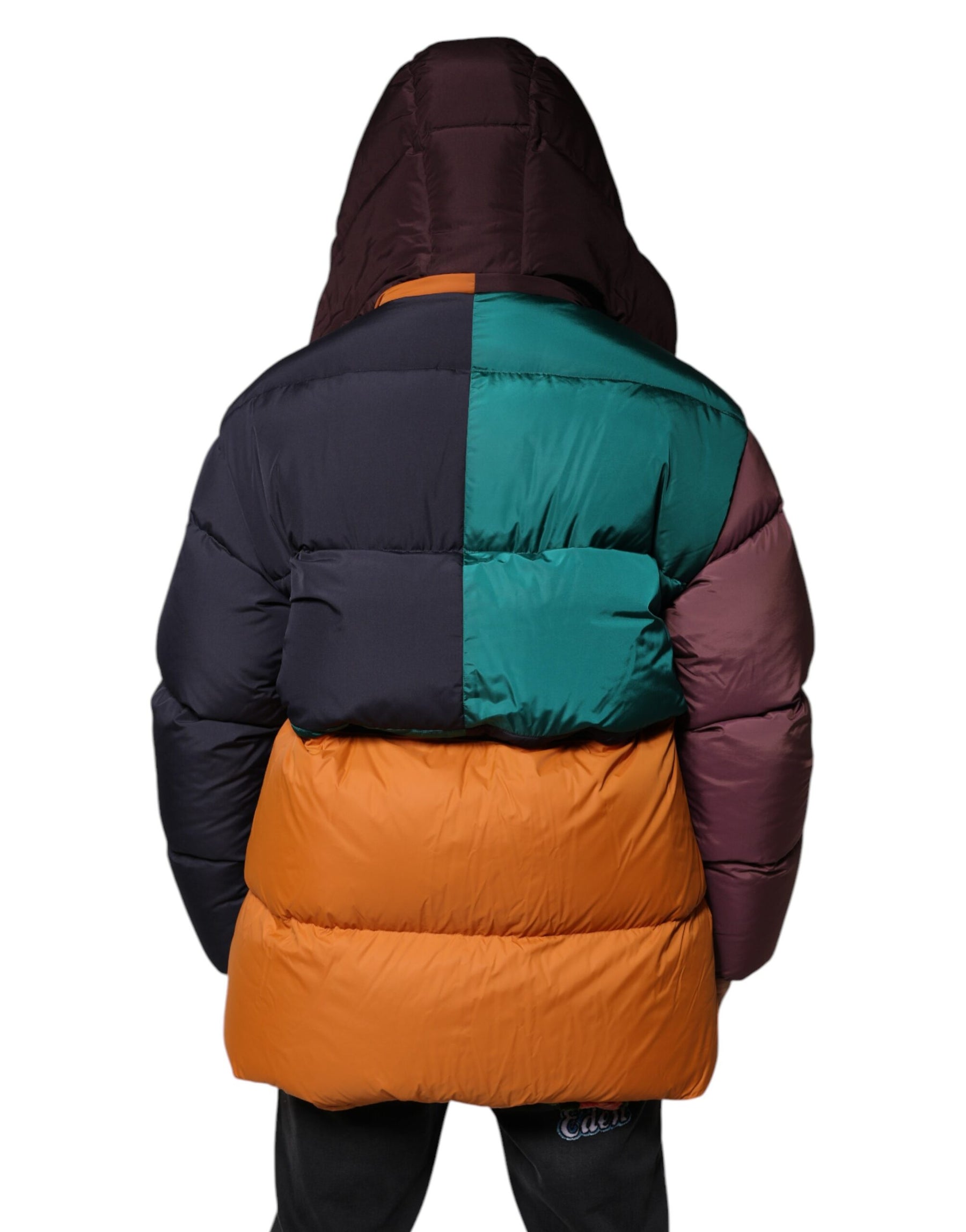 Dolce & Gabbana Multicolor Quilted Hooded Puffer Jacket | Regal Royce