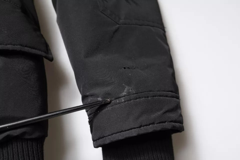 Woolrich Black Hooded Long Sleeves Fur Shearling Coat Jacket | Regal Royce