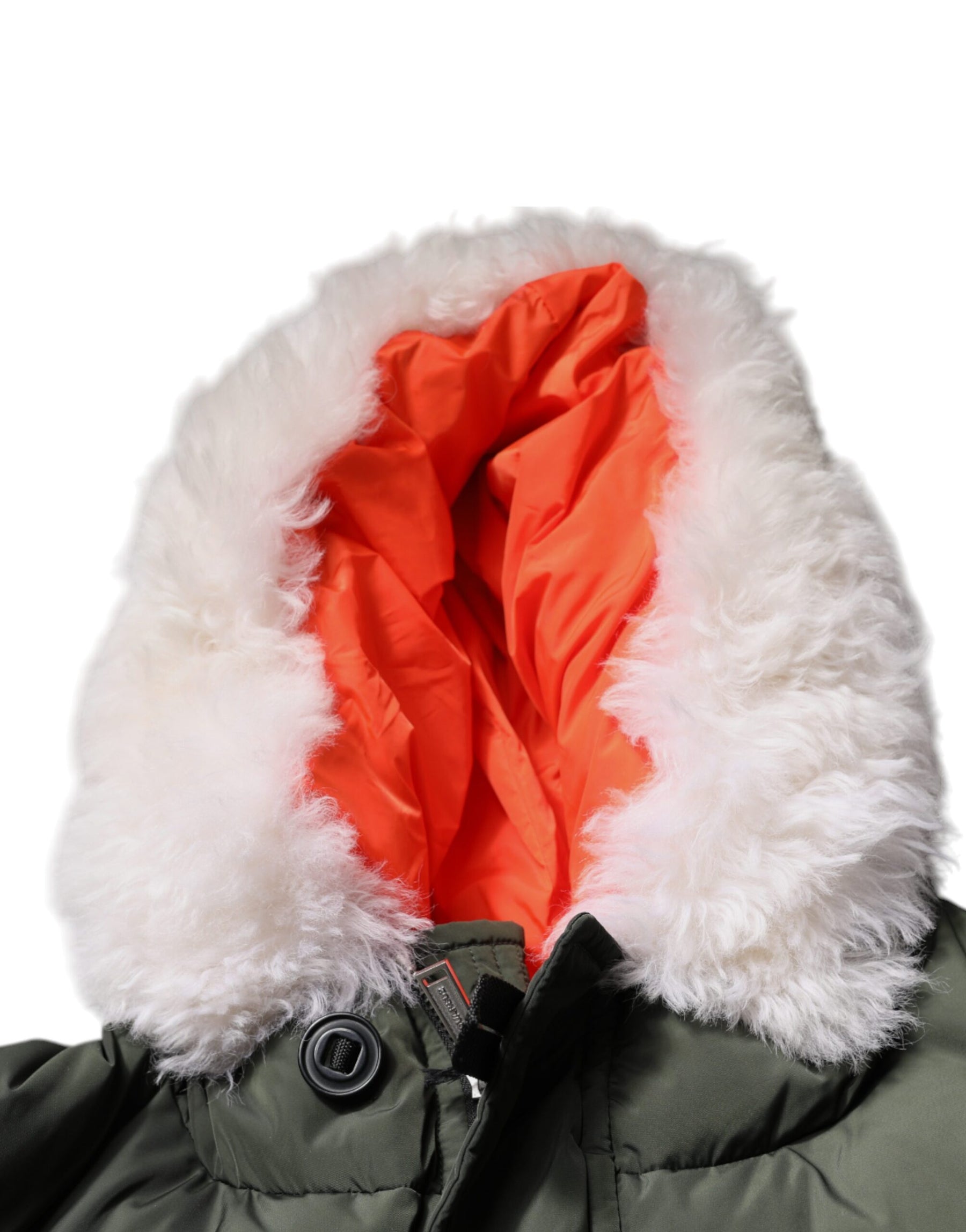 Dsquared² Green Hooded Long Sleeves Fur Shearling Jacket | Regal Royce