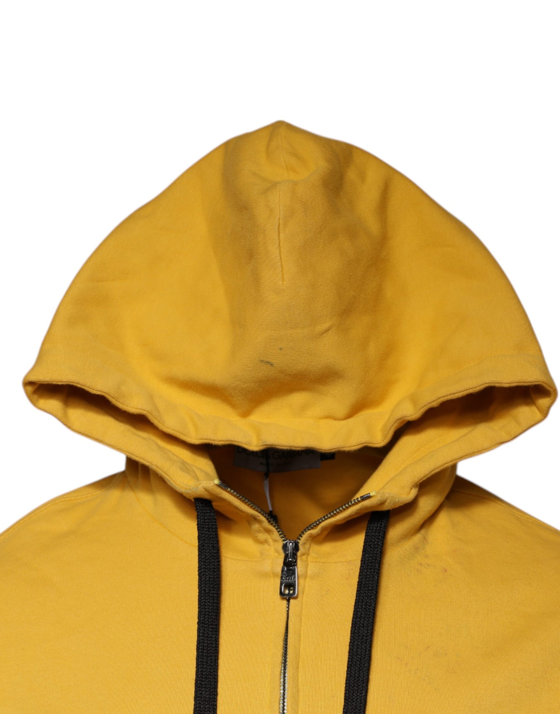 Dolce & Gabbana Yellow Logo Full Zip Hooded Sweatshirt Sweater | Regal Royce