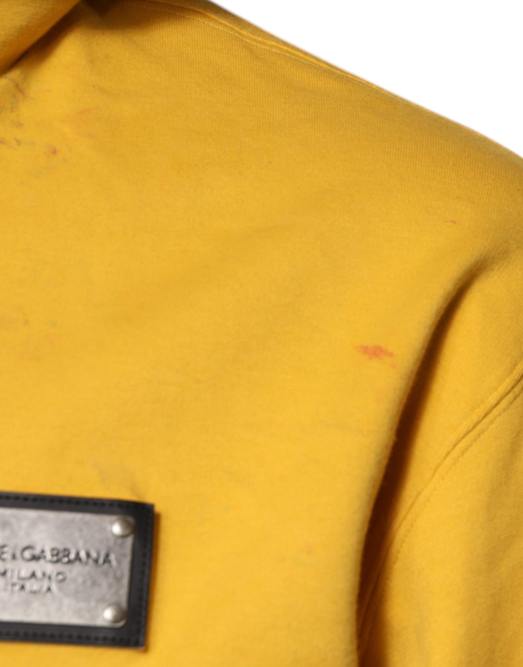 Dolce & Gabbana Yellow Logo Full Zip Hooded Sweatshirt Sweater | Regal Royce