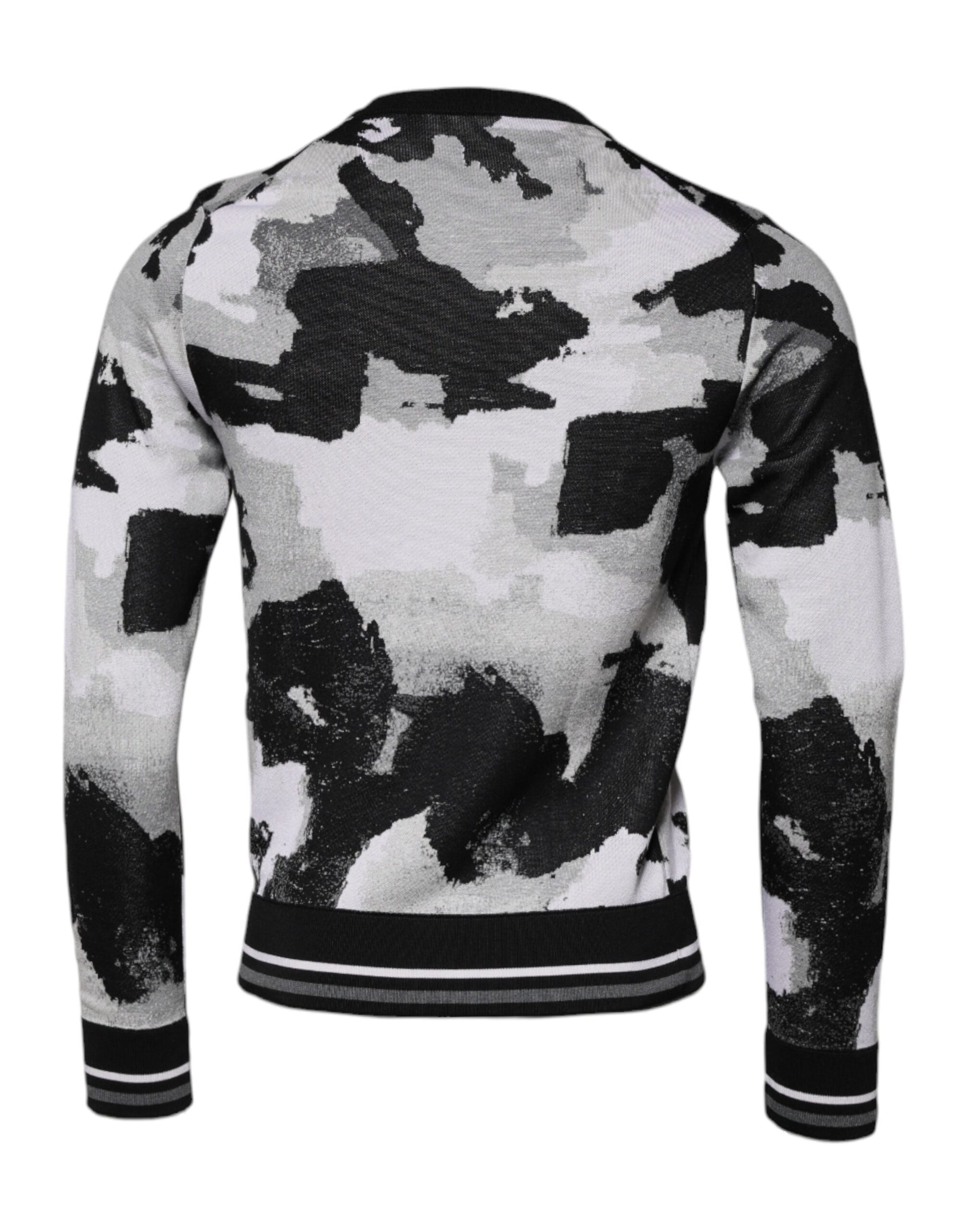 Dolce & Gabbana Multicolor Camouflage Crew Neck Men Pullover Sweater | Regal Royce