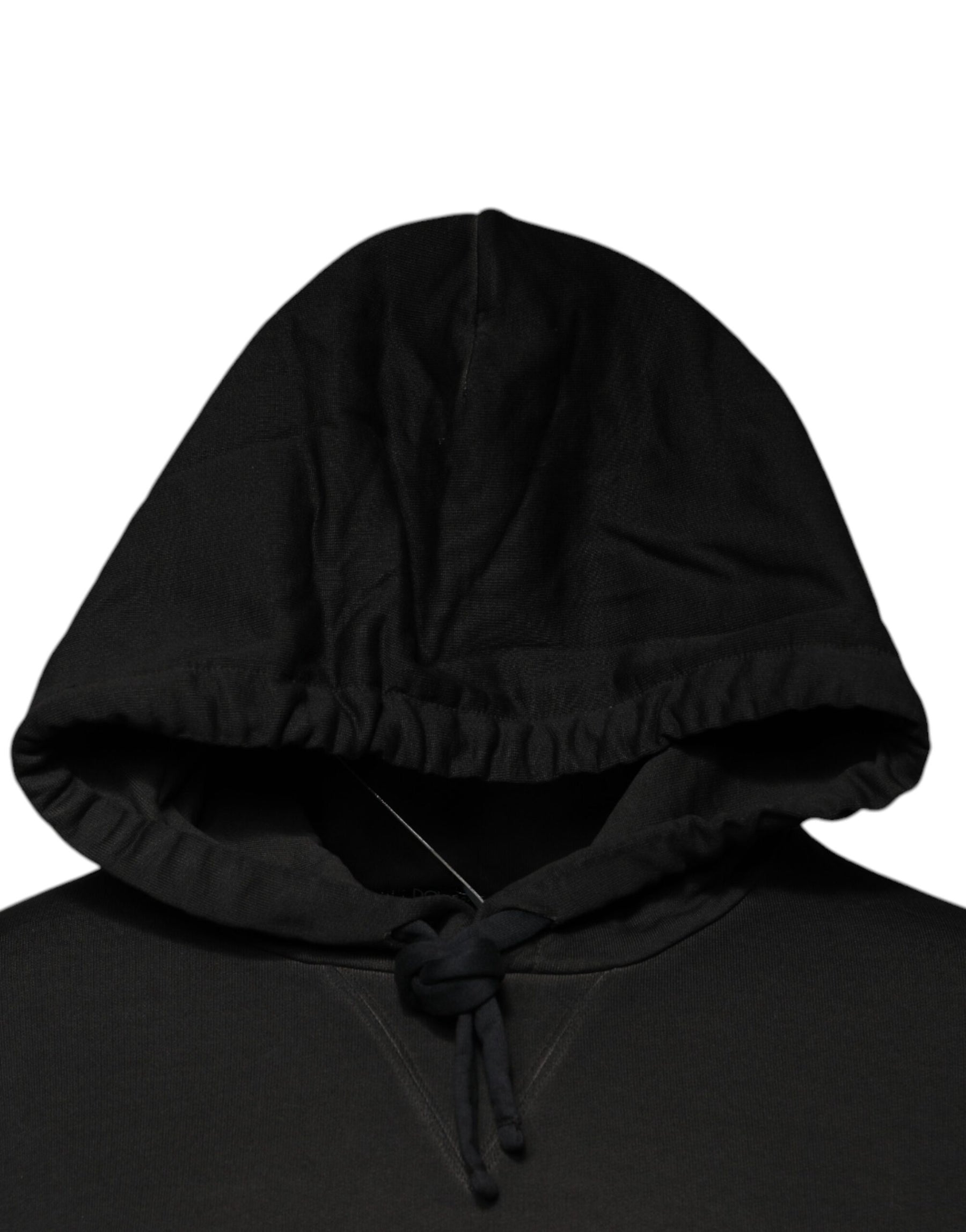 Dolce & Gabbana Black Cotton Hooded DG Shield Pullover Sweater | Regal Royce