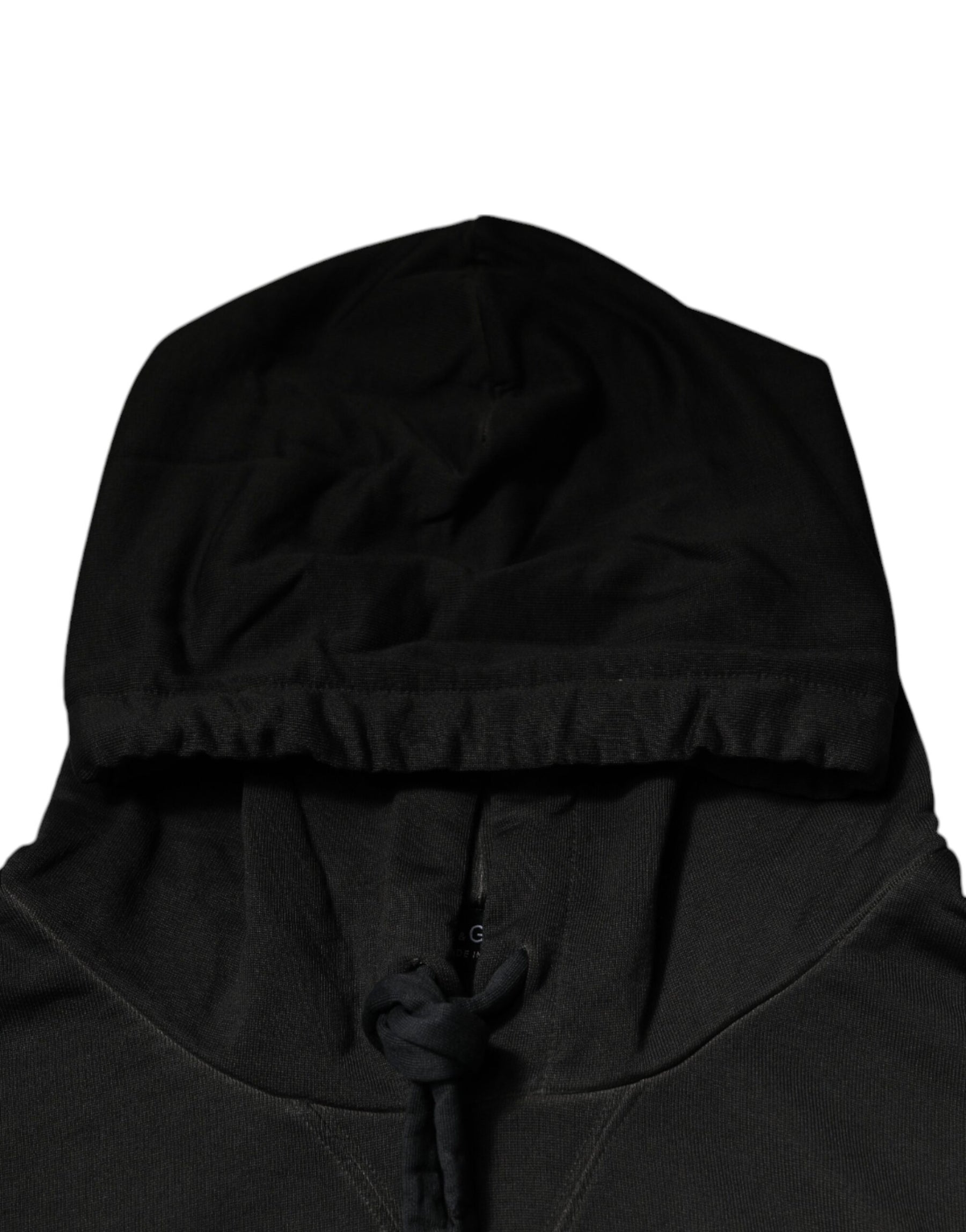 Dolce & Gabbana Black Cotton Hooded DG Shield Pullover Sweater | Regal Royce