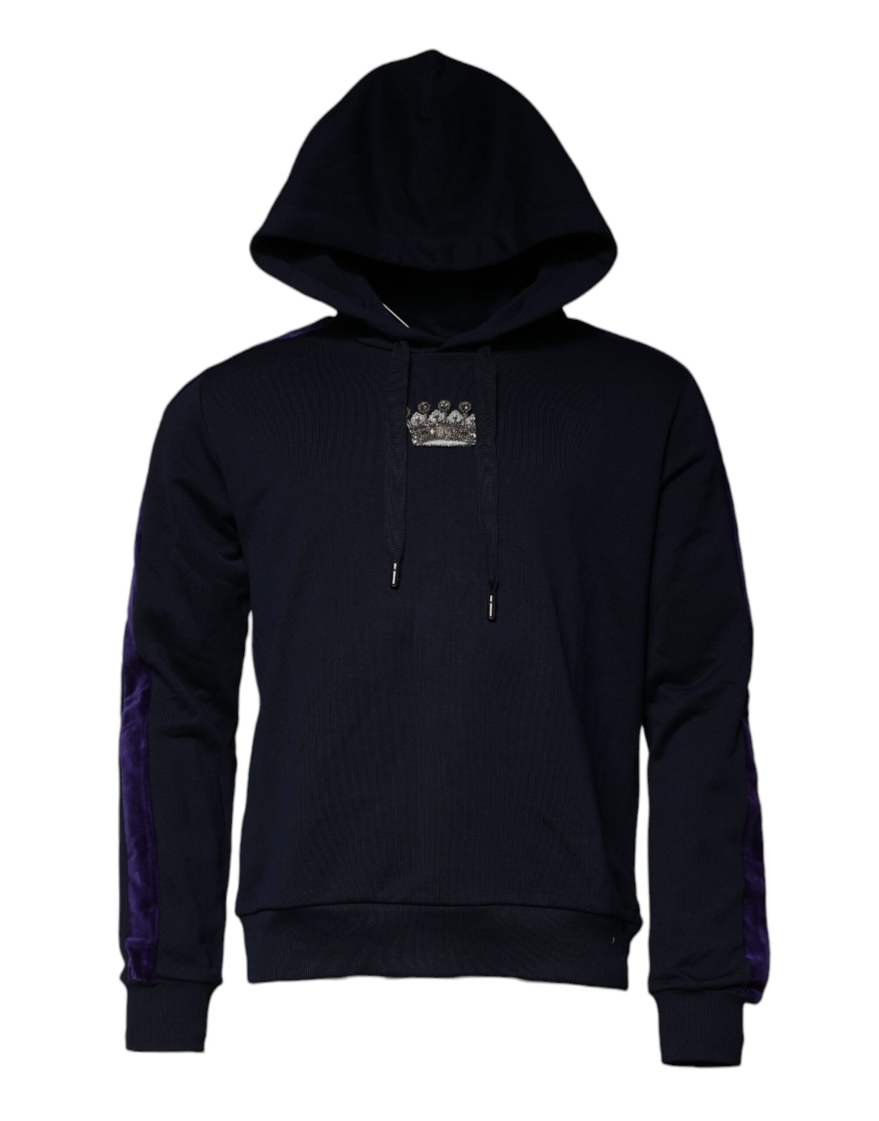 Dolce & Gabbana Blue Crown Cotton Hooded Sweatshirt Sweater | Regal Royce