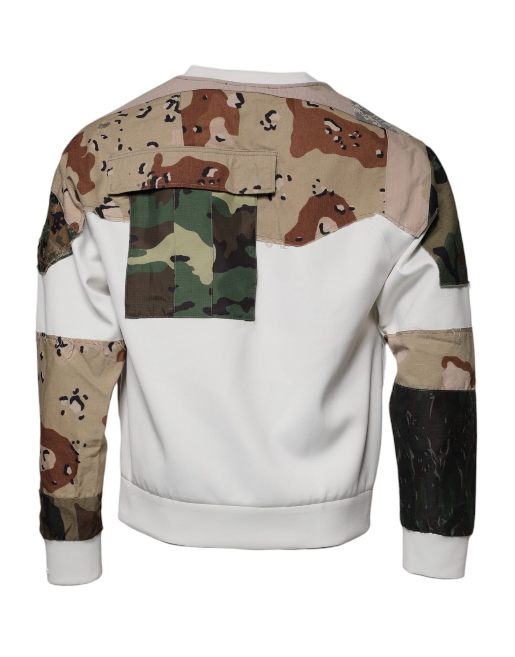 Dolce & Gabbana Multicolor Patchwork Cotton Crew Neck Sweater | Regal Royce