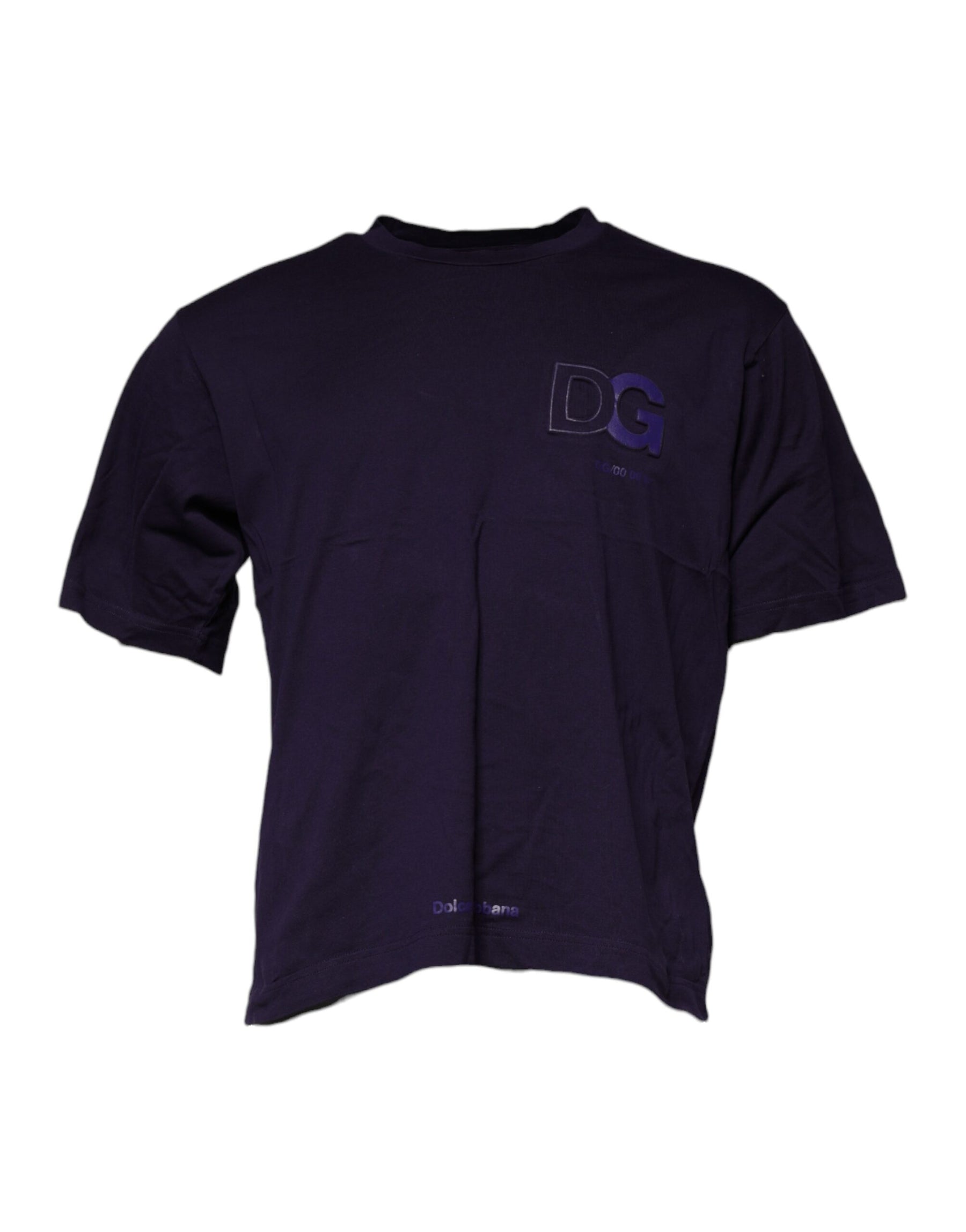 Dolce & Gabbana Purple DG Logo Cotton Crew Neck T-shirt | Regal Royce