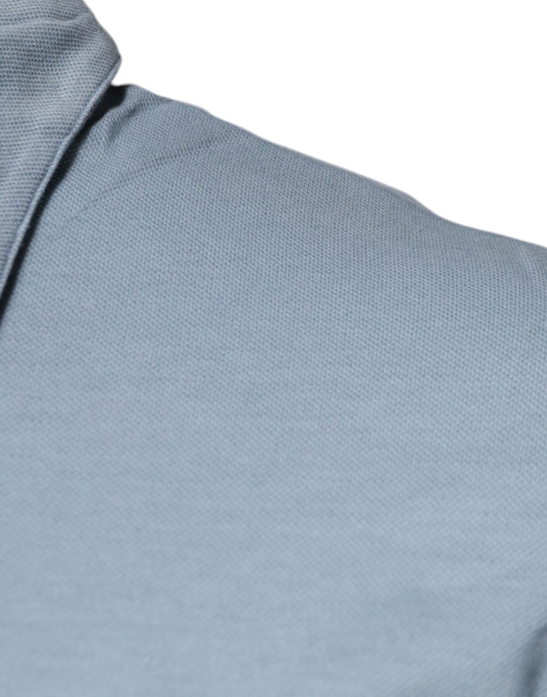 Dolce & Gabbana Blue Cotton Button Down Casual Men Polo Shirt | Regal Royce