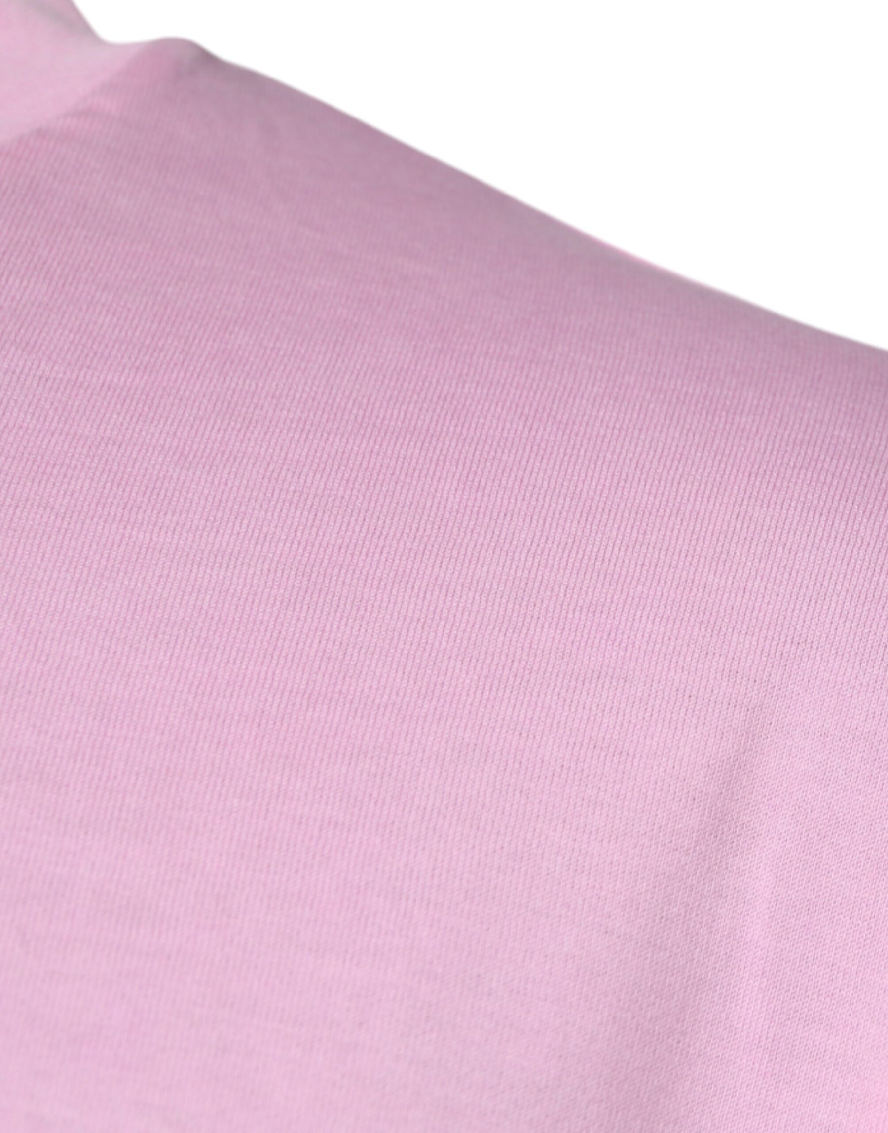 Dolce & Gabbana Pink Logo Print Cotton Crew Neck T-shirt | Regal Royce