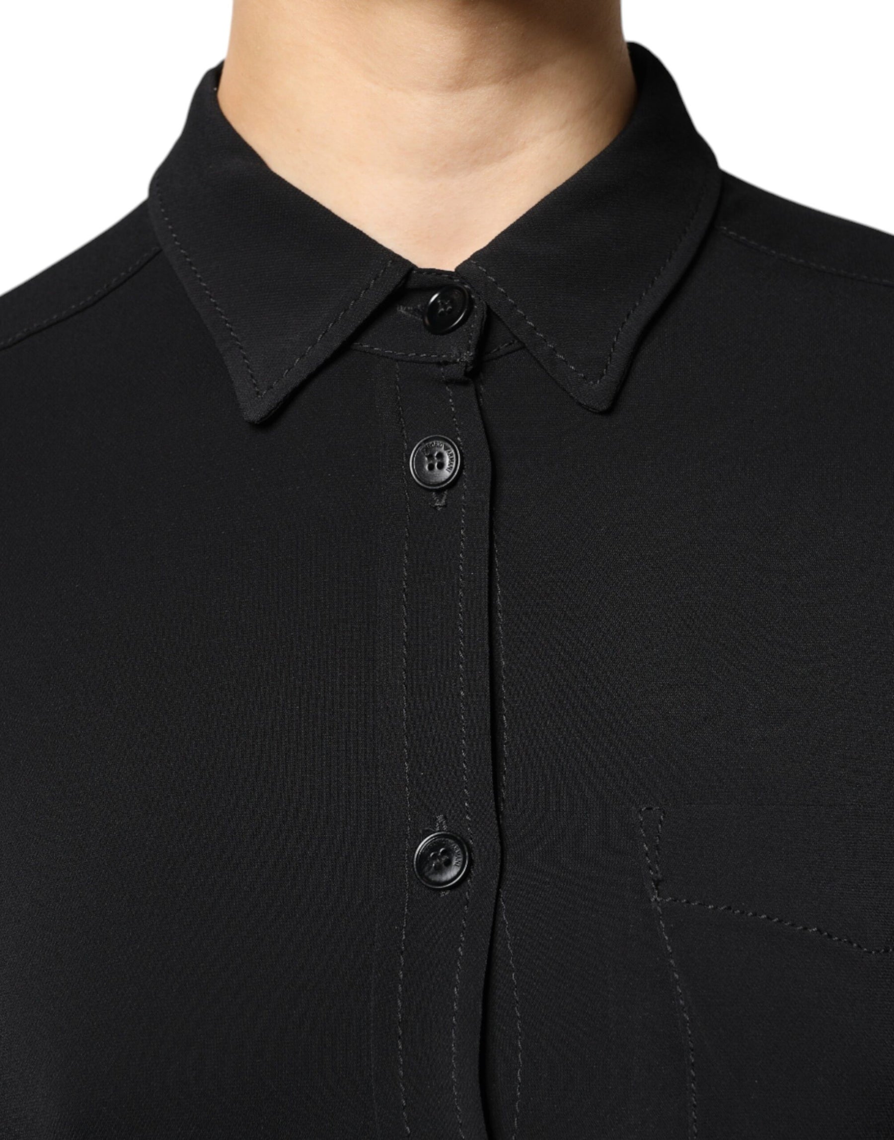 Emporio Armani Black Viscose Long Sleeves A-line Mini Dress | Regal Royce