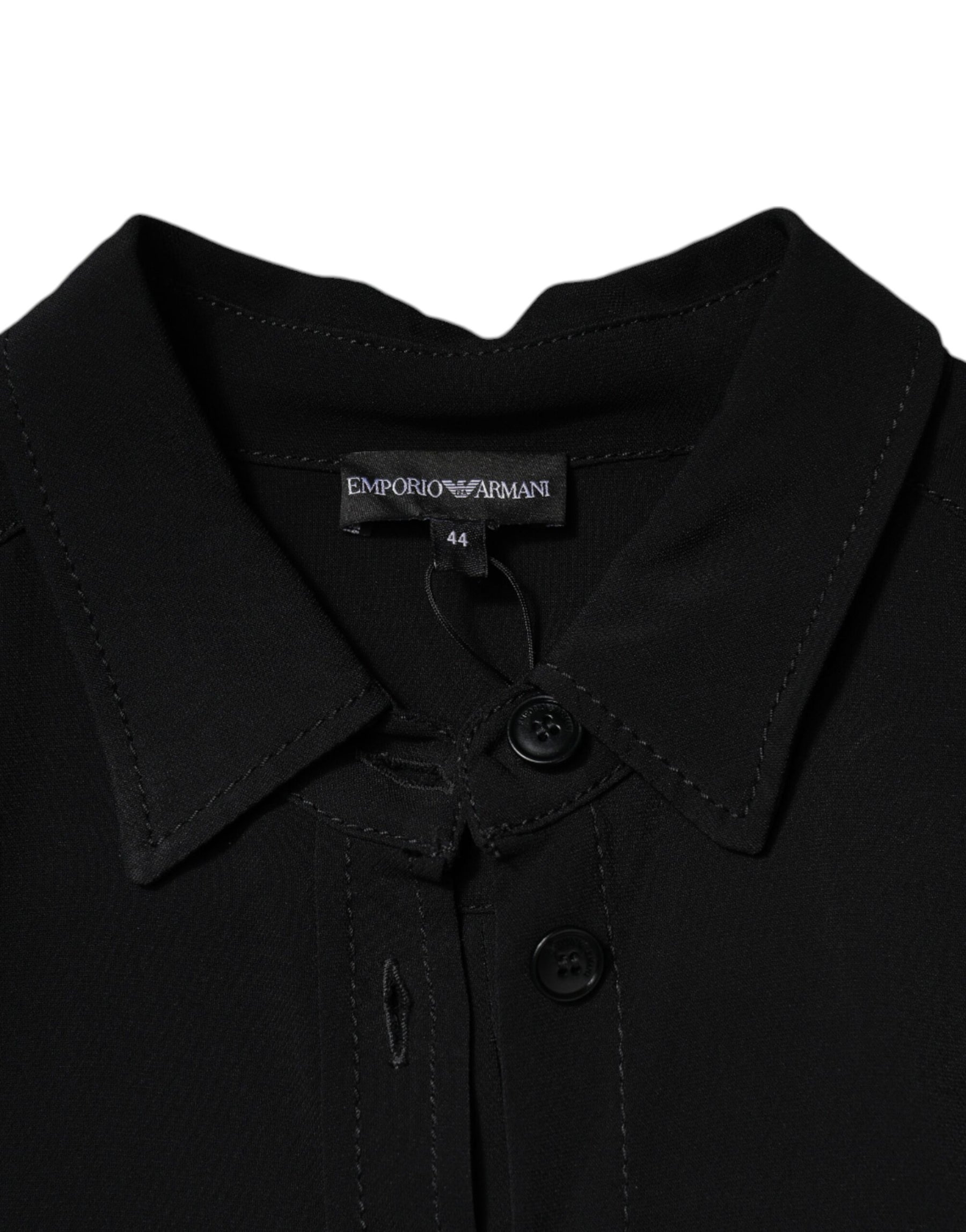 Emporio Armani Black Viscose Long Sleeves A-line Mini Dress | Regal Royce