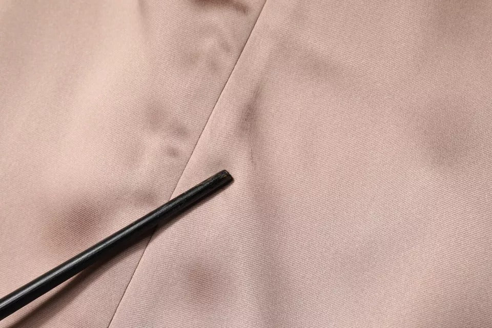 Emporio Armani Pink Satin Long Sleeves Sheath Wrap Mini Dress | Regal Royce