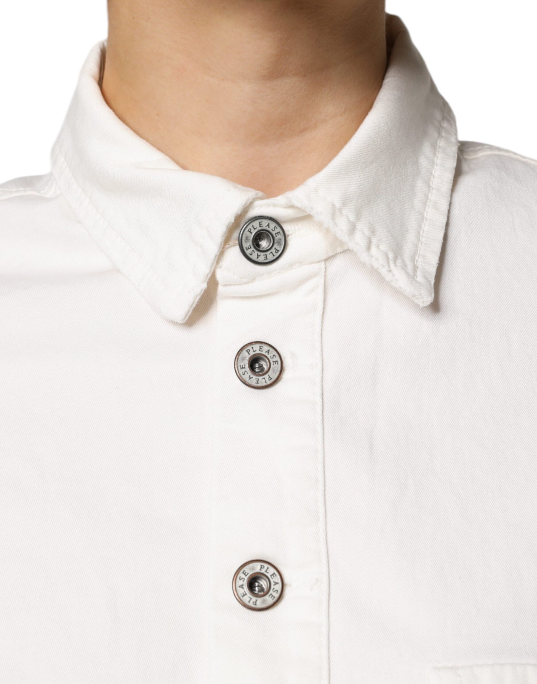 Please White Cotton Short Sleeves Button Down Romper Dress | Regal Royce