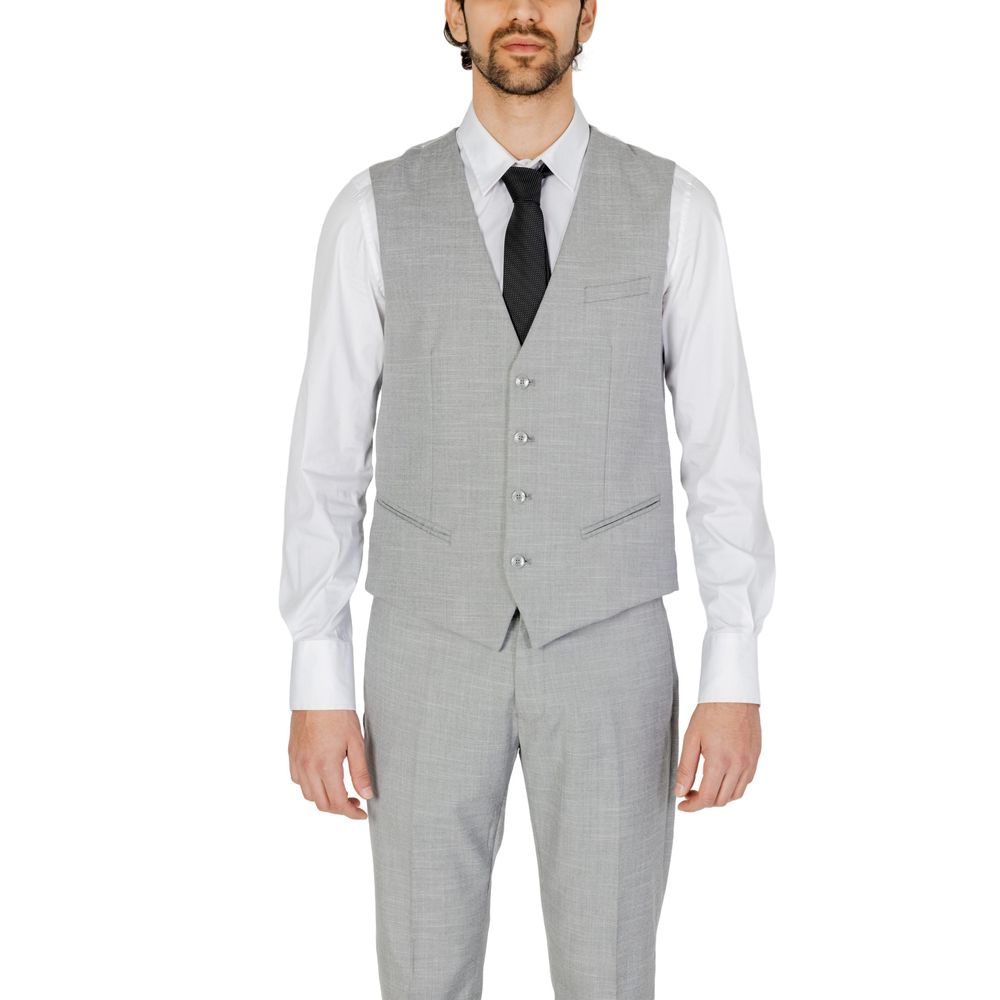 Antony Morato Gray Polyester Waistcoat | Regal Royce