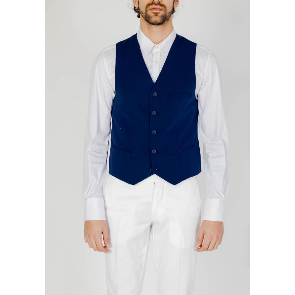 Only & Sons Blue Polyester Waistcoat | Regal Royce