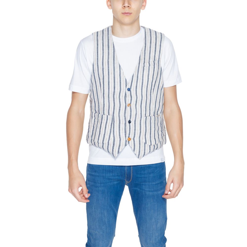 Gianni Lupo Beige Cotton Waistcoat | Regal Royce