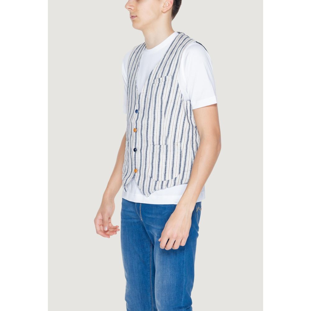 Gianni Lupo Beige Cotton Waistcoat | Regal Royce