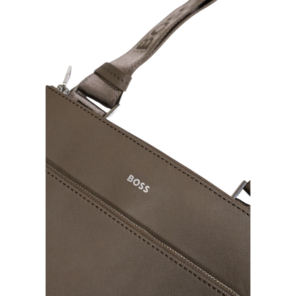 Hugo Boss Bicolor Leather Messenger Bag | Regal Royce