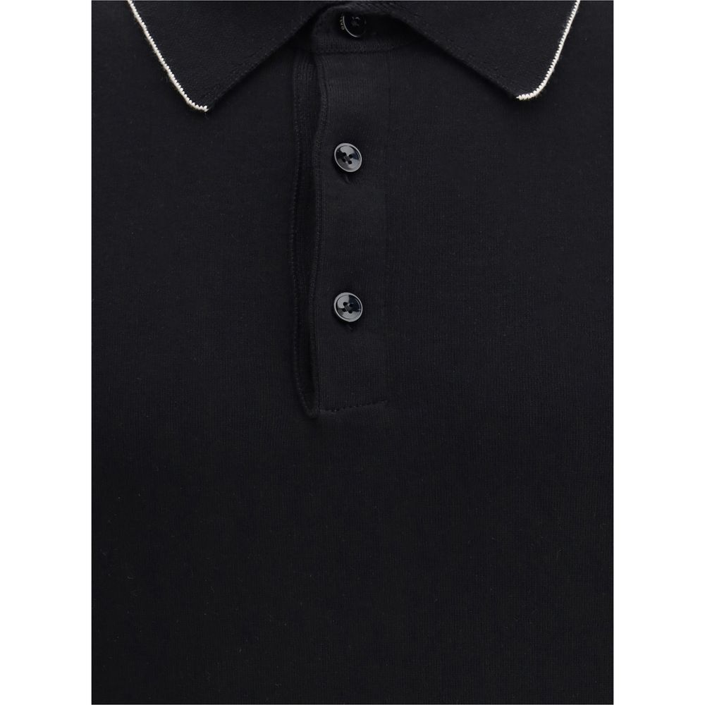Svevo Black Cotton Polo Shirt | Regal Royce