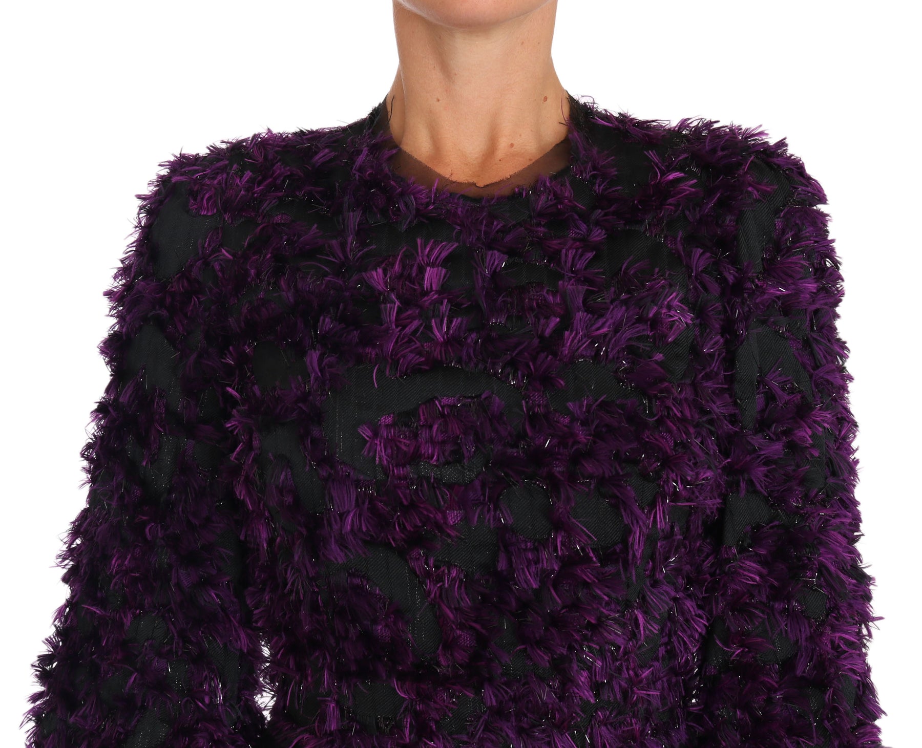 Dolce & Gabbana Purple Fringe Midi Sheath Dress | Regal Royce