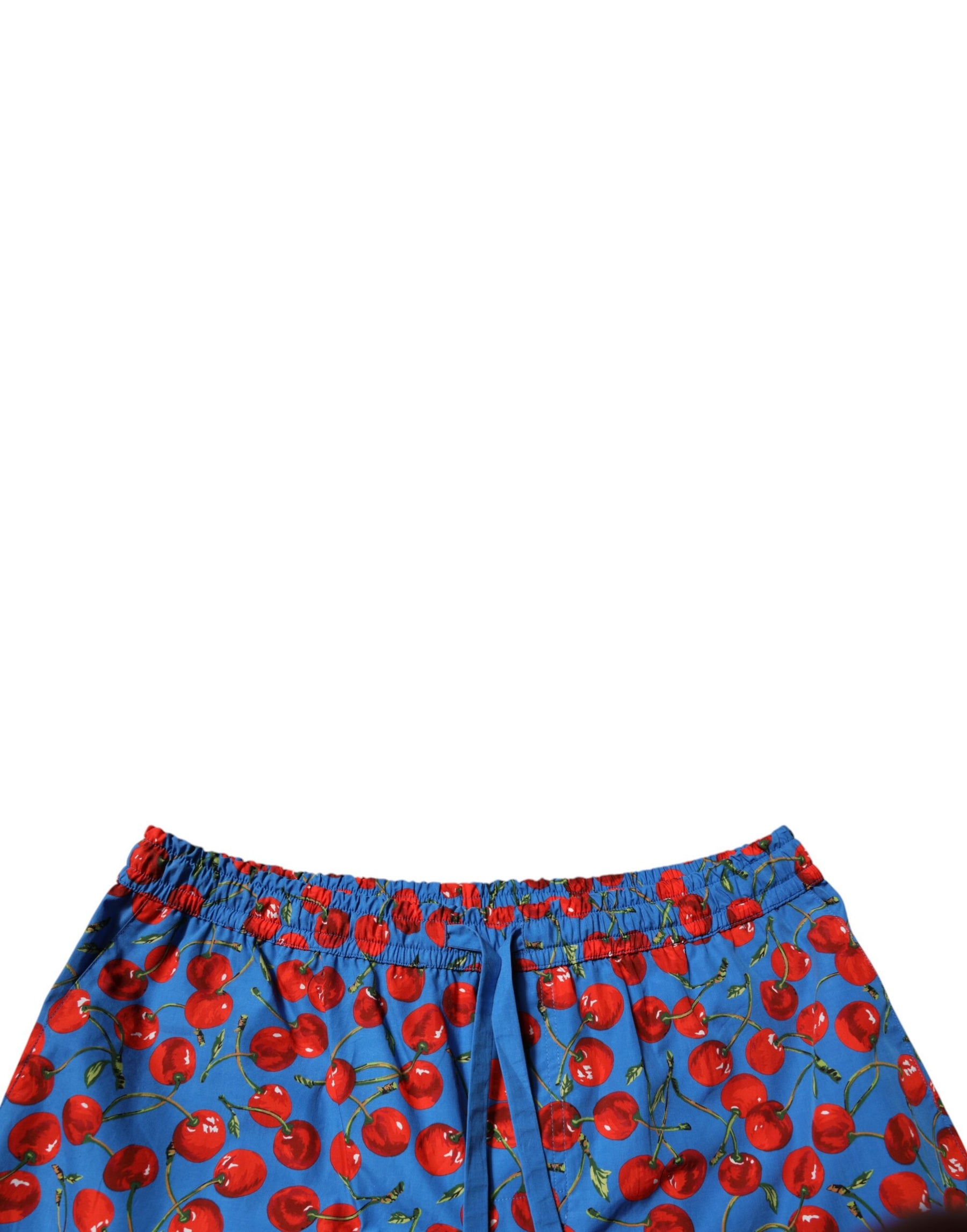 Dolce & Gabbana Blue Cherry Print Cotton Men Bermuda Shorts | Regal Royce